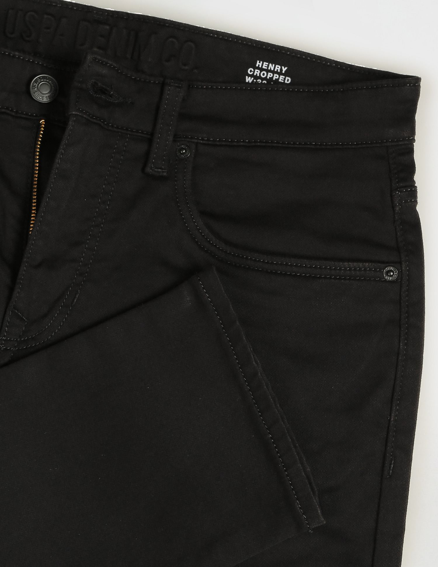 U.S. Polo Assn. Denim Co. Henry Tapered Cropped Fit Black Jeans