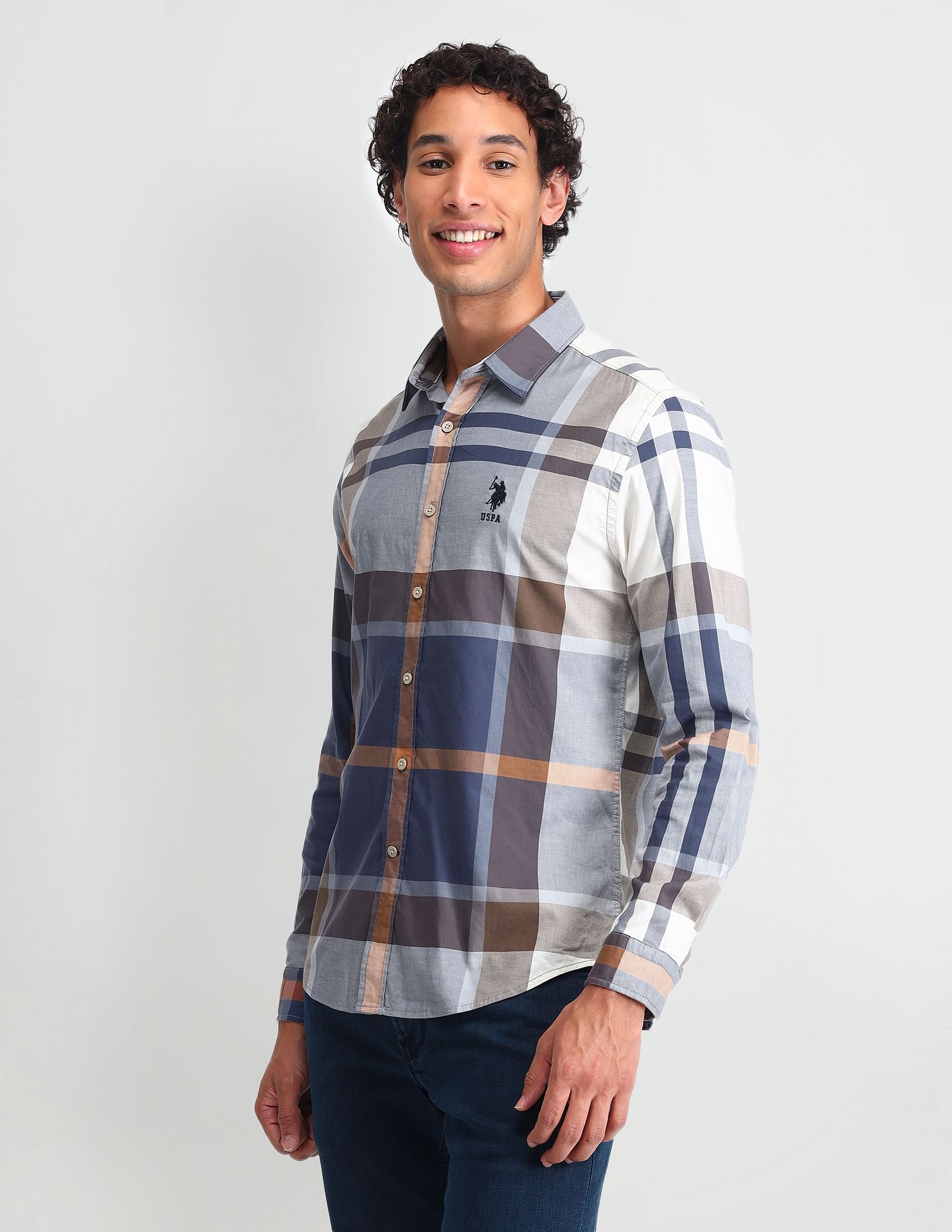 U.S. Polo Assn. Denim Co. Graph Checked Slim Fit Shirt