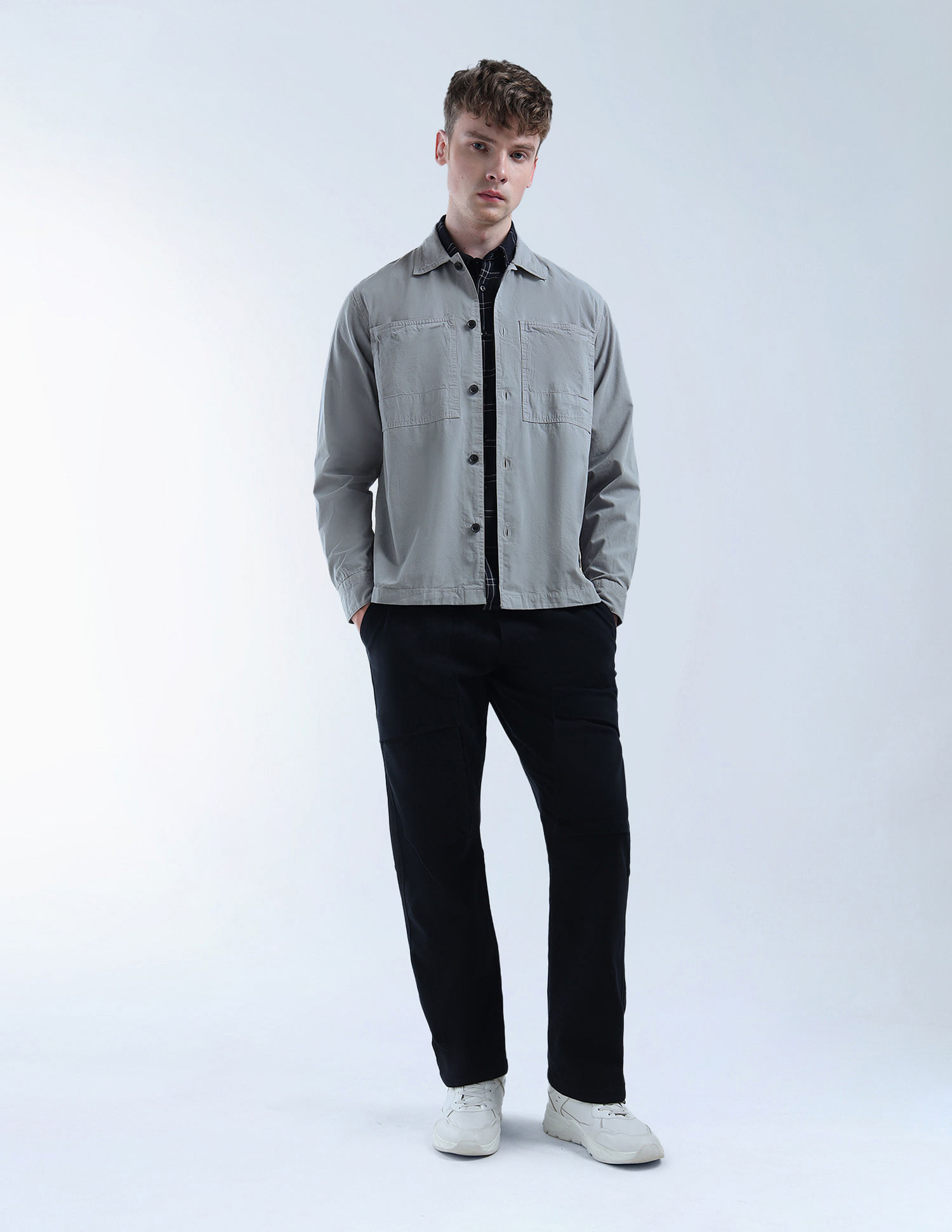 Flying Machine Pure Cotton Solid Shacket