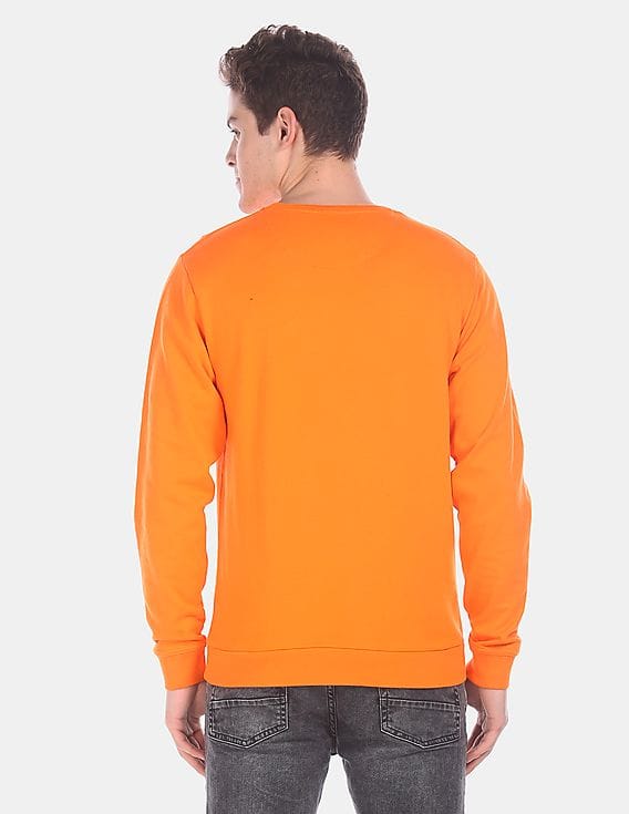 flying machine orange sweatshirt