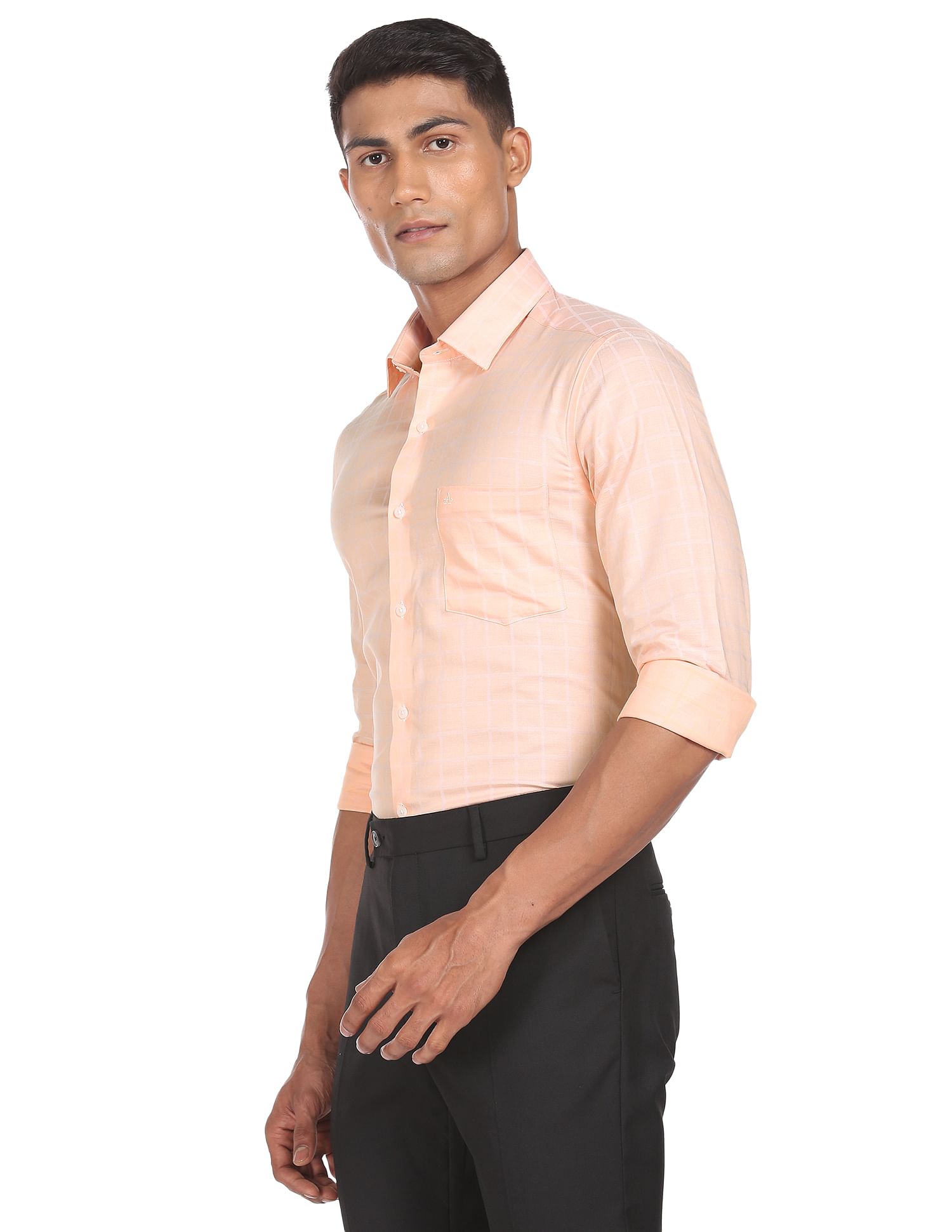 Arrow Windowpane Check Manhattan Slim Fit Shirt
