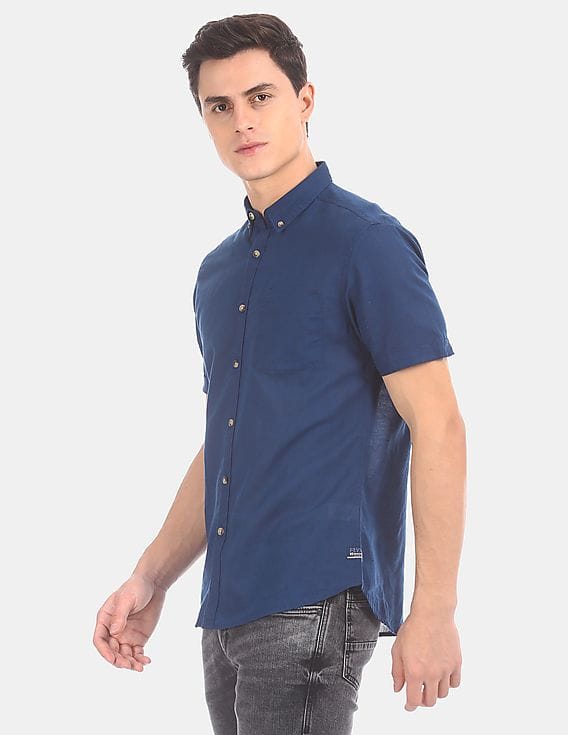 Buy Flying Machine Button-Down Collar Solid Shirt - NNNOW.com