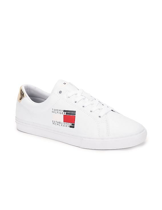 Up White Sneakers Women Hilfiger Lace Buy Flag Brand Tommy