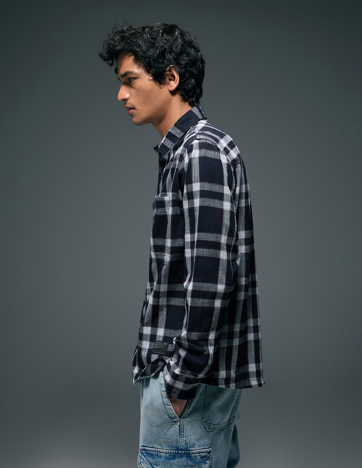 Flying Machine Plaid Checked Pure Cotton Shirt