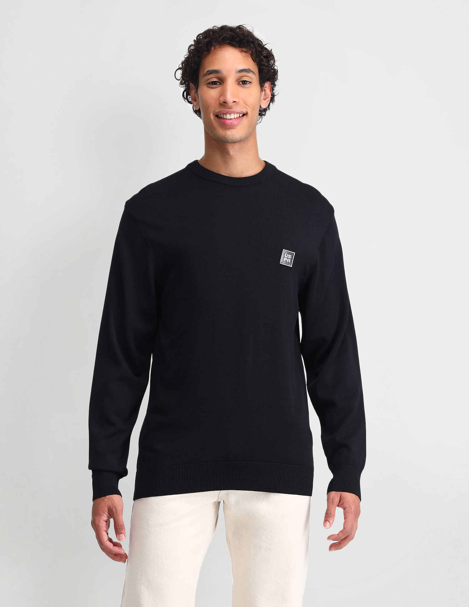 U.S. Polo Assn. Denim Co. Regular Fit Solid Sweater