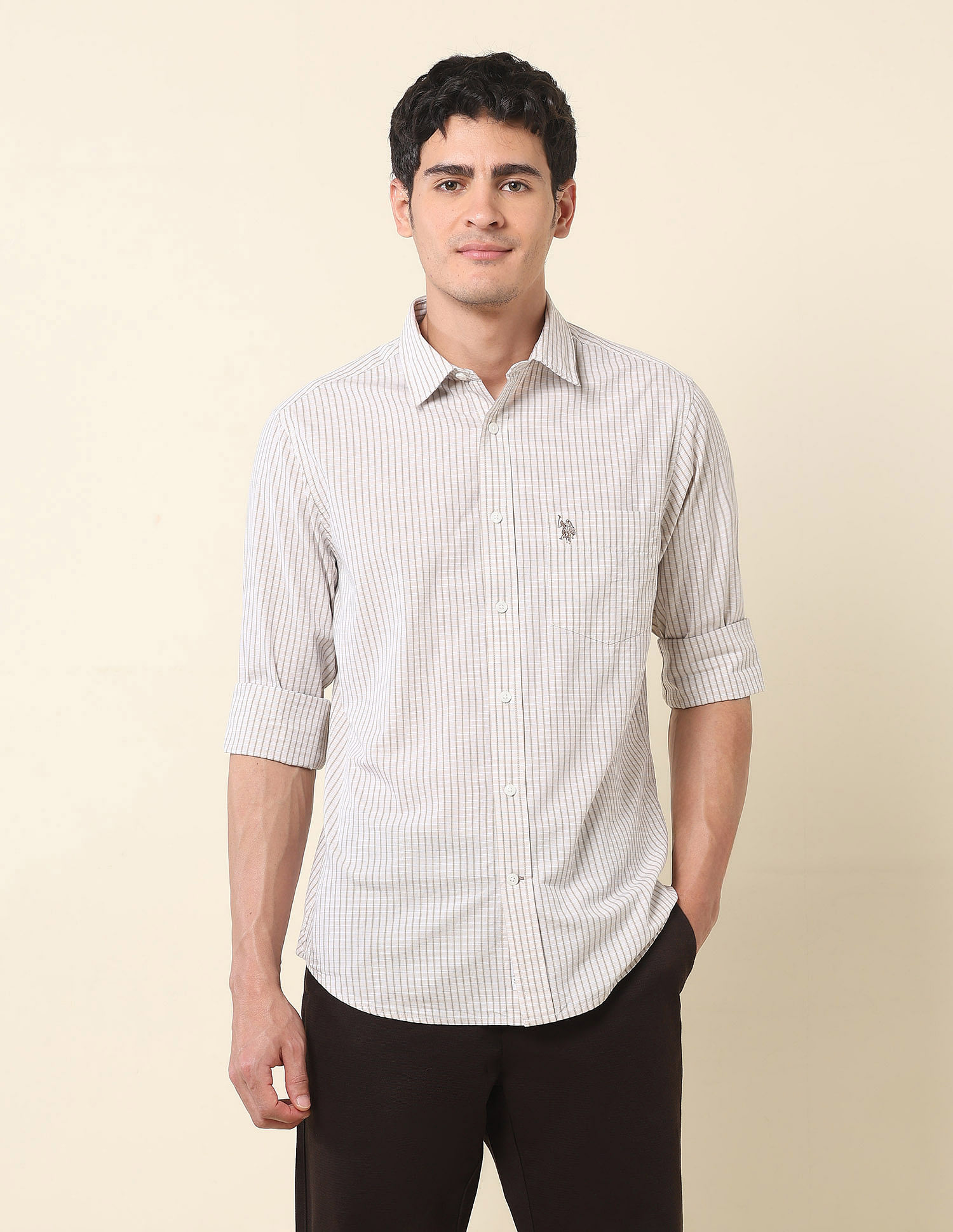 U.S. Polo Assn. Graph Checked Pure Cotton Shirt