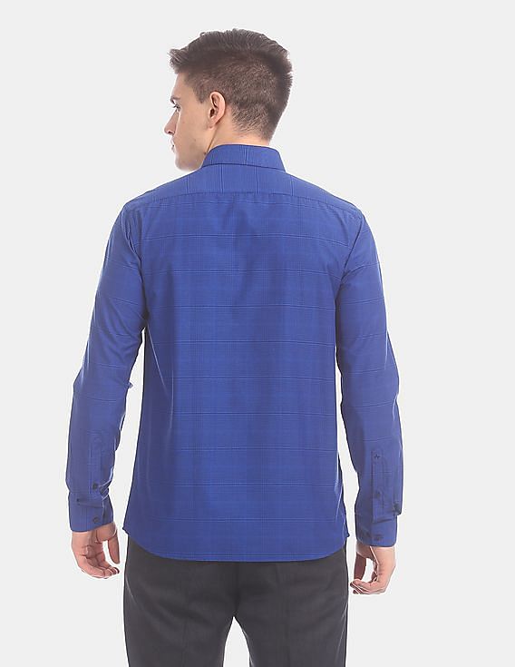 Arrow Newyork Slim Fit Barrel Cuff All Over Check Formal Shirt