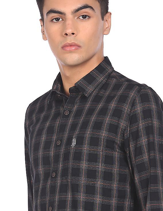 Buy Louis Philippe Black & White Check Shirt at