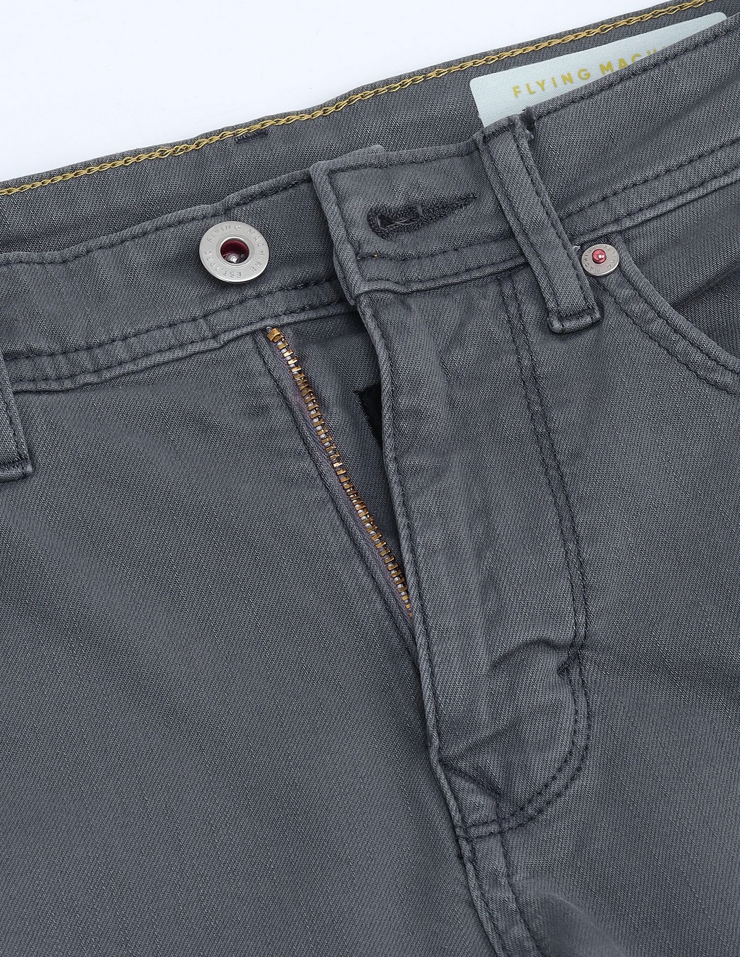 Flying Machine F-Jango Relaxed Straight Fit Grey Jeans