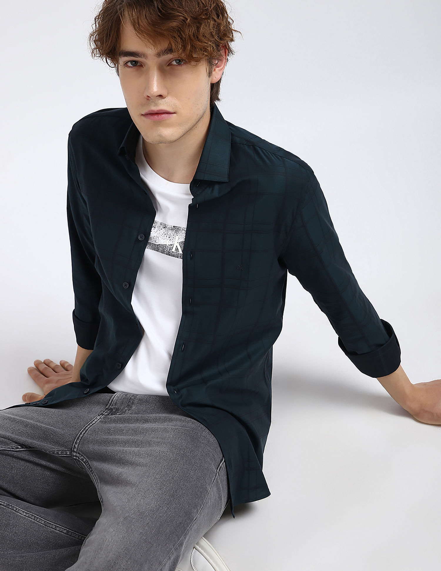 Calvin Klein Jeans Windowpane Checked Shirt
