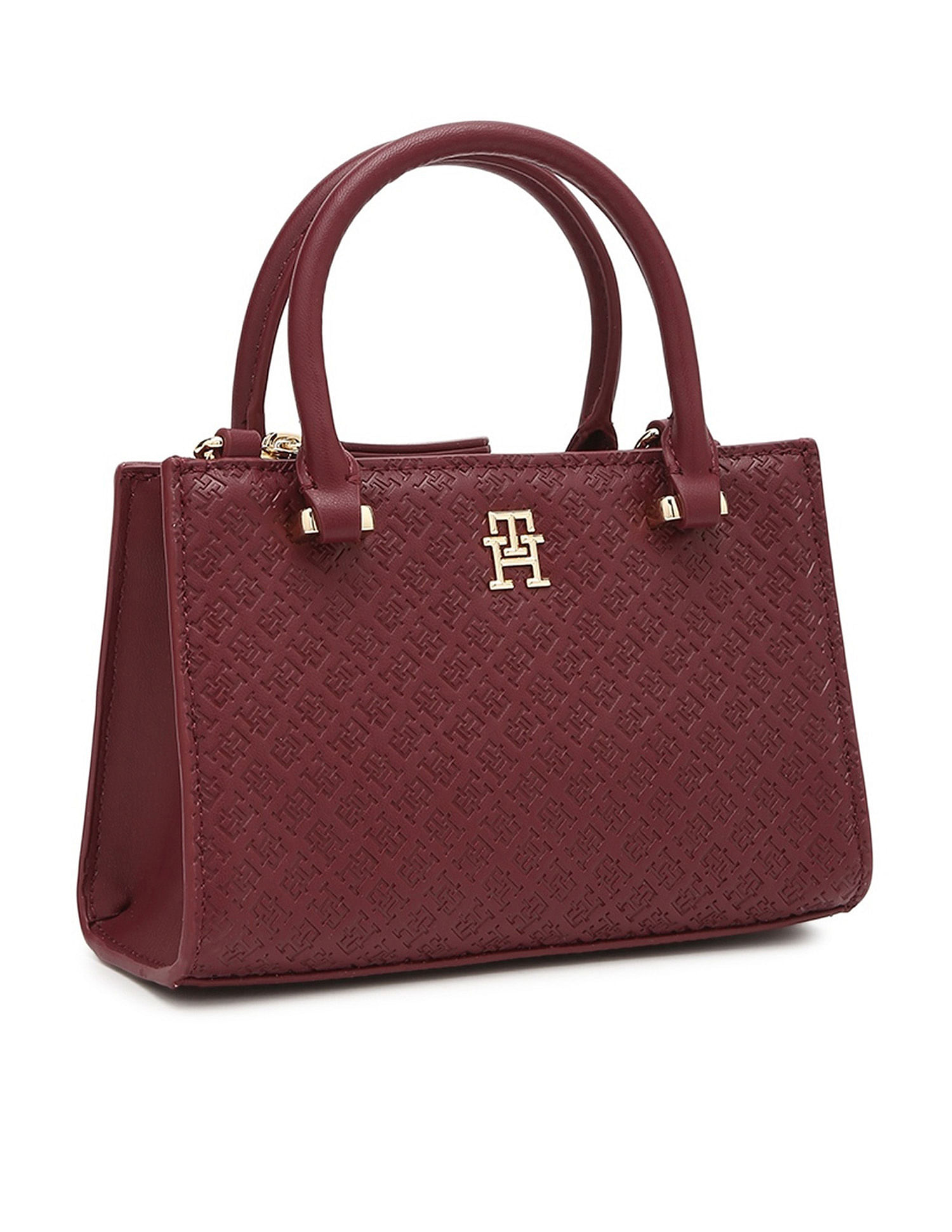 Tommy Hilfiger Logo Purple Pu Handbag