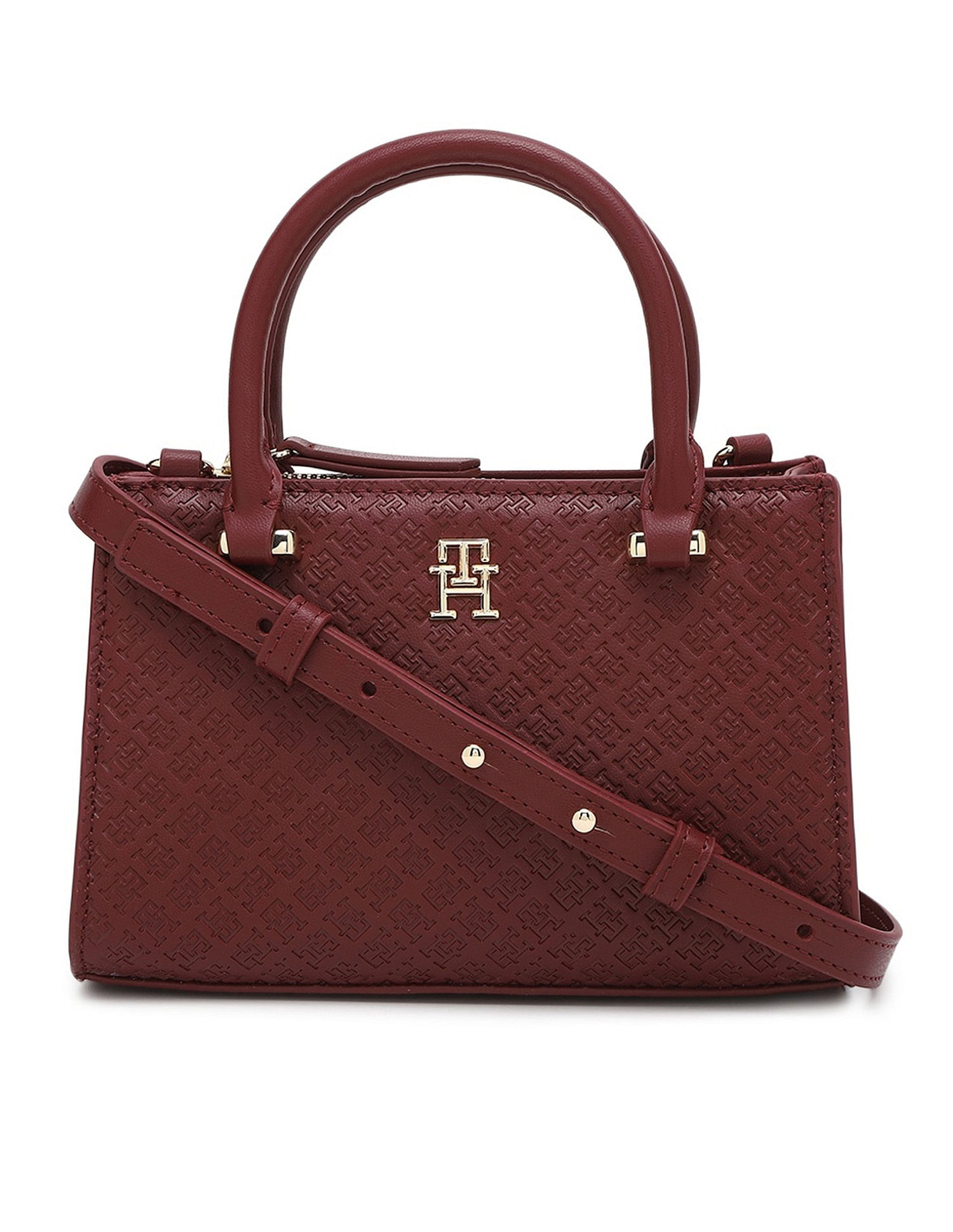 Tommy Hilfiger Logo Purple Pu Handbag