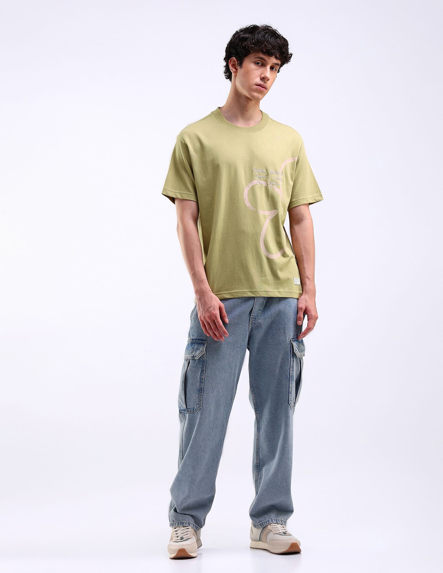 Flying Machine Abstract Print Relaxed Fit T-Shirt