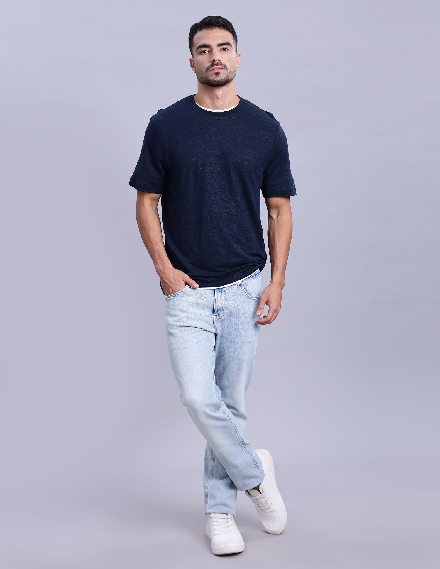 Tommy Hilfiger Mens Blue Printed T-Shirt