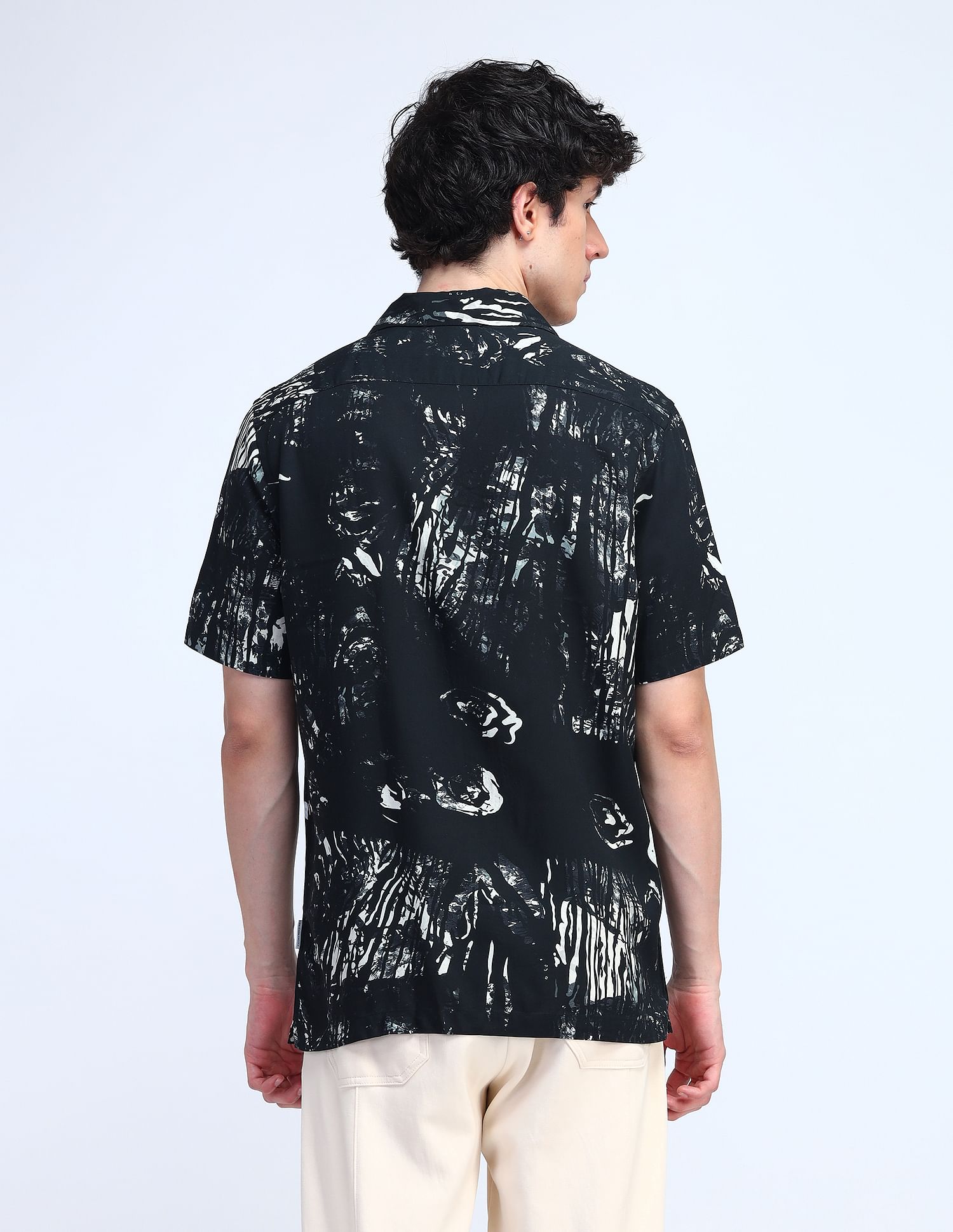 Flying Machine Printed Regular Fit Twill Shirt