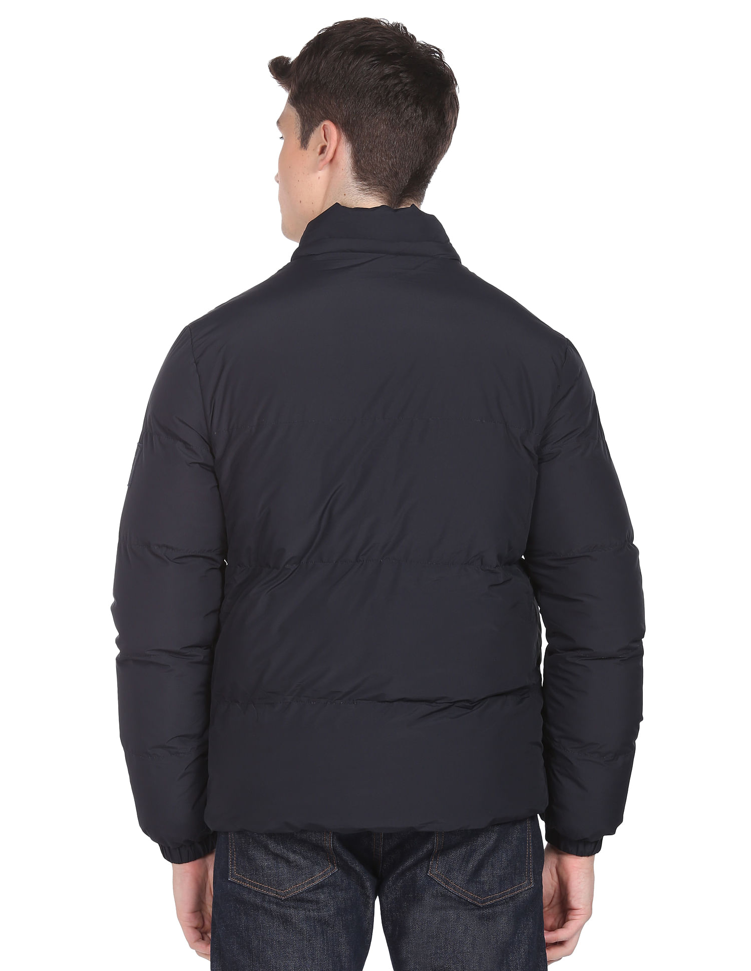 Buy Arrow Sports Stand Collar Zip Up Solid Jacket - NNNOW.com