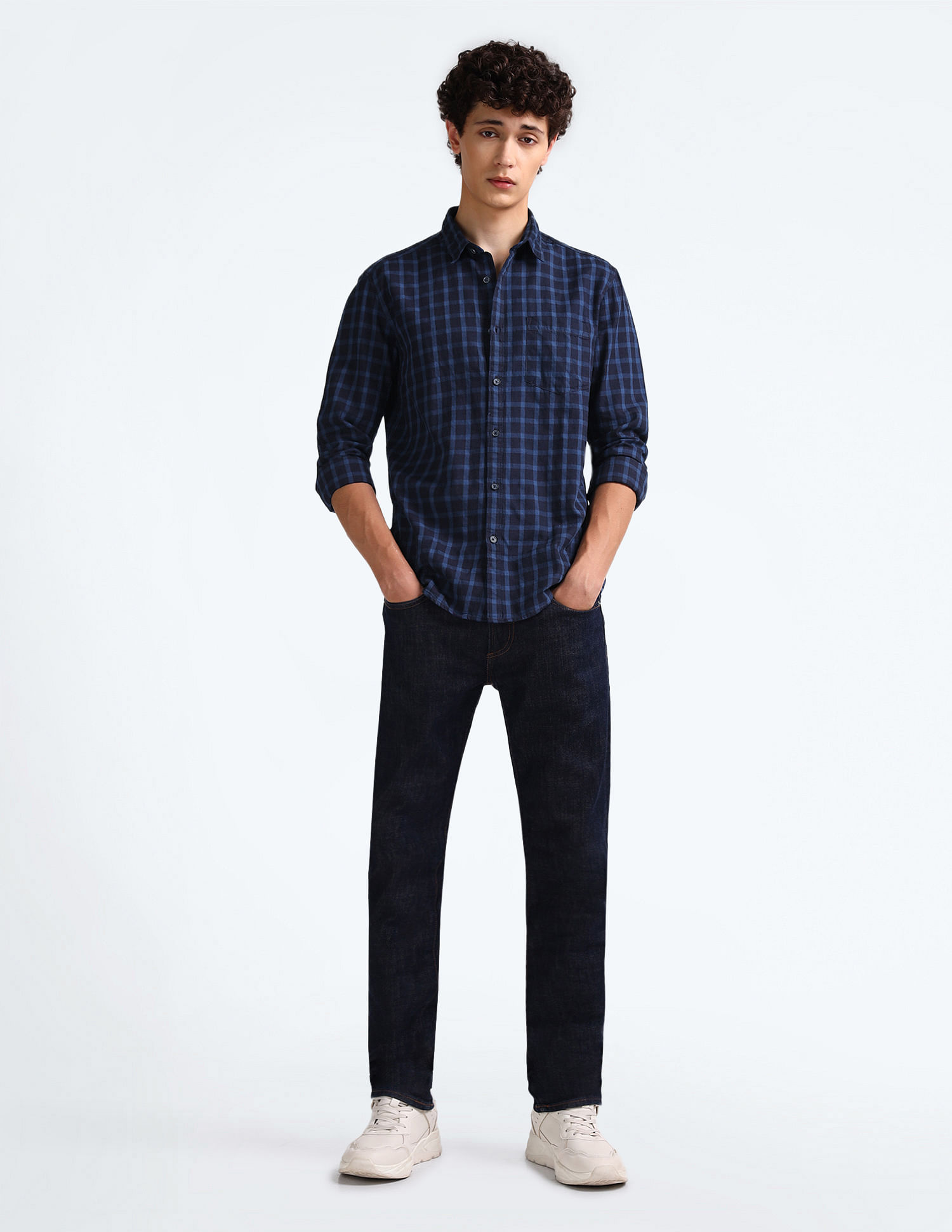 Flying Machine Shepherd Check Slim Fit Shirt