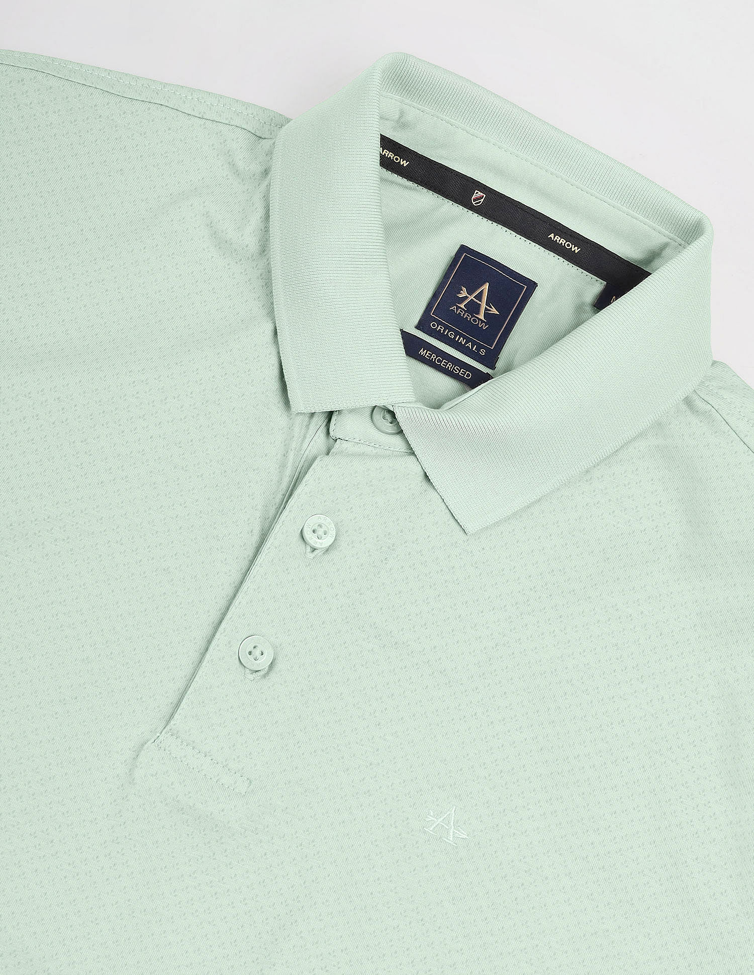 Arrow Pure Cotton Patterned Knit Polo Shirt