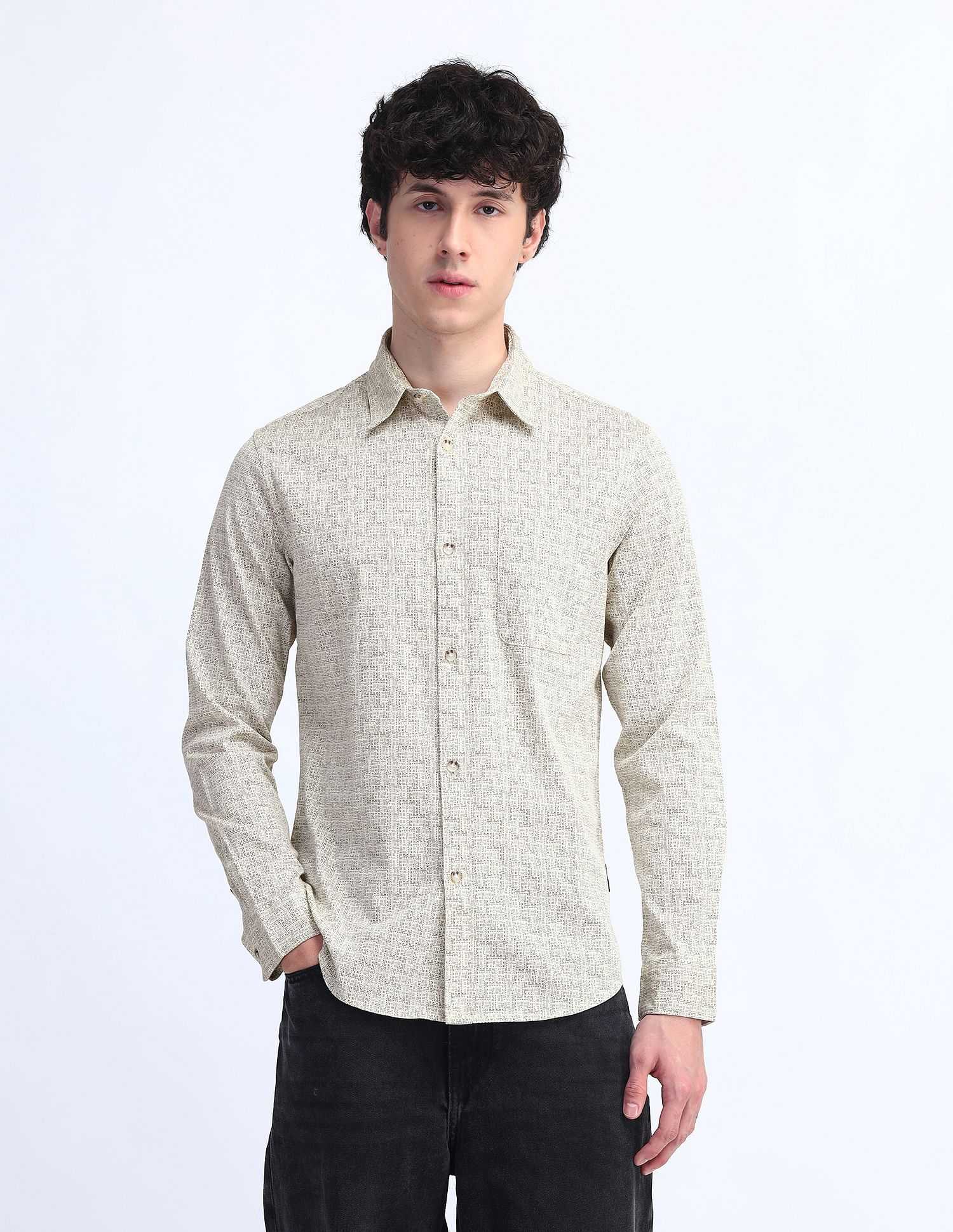 Flying Machine Slim Fit Printed Shirt