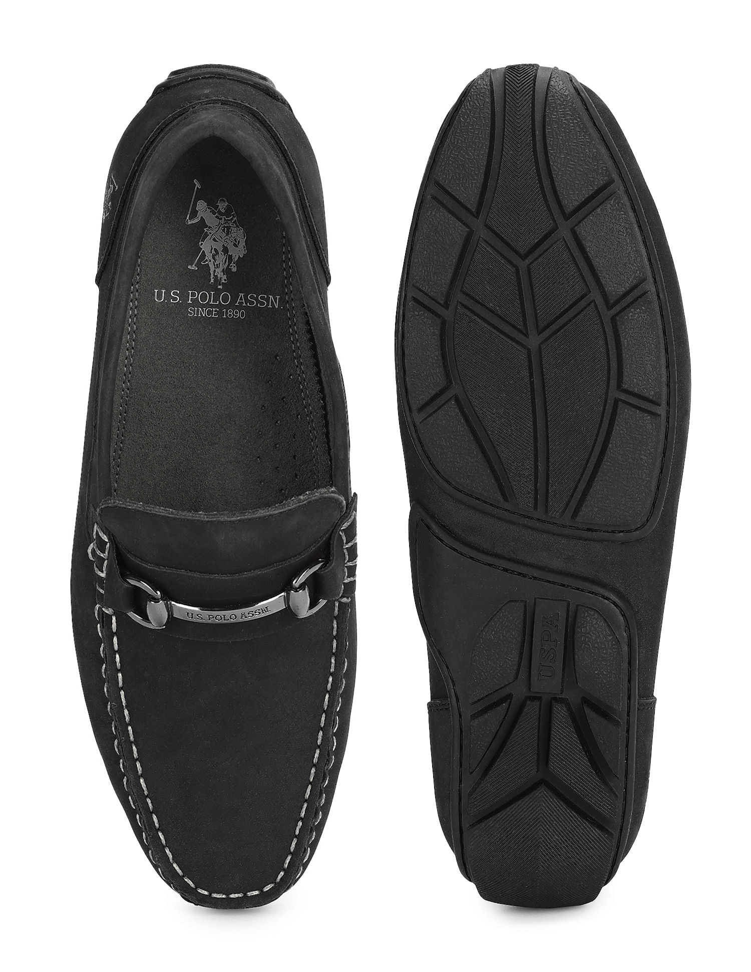 U.S. Polo Assn. Metallic Logo Leather Hebbar 3.0 Loafers