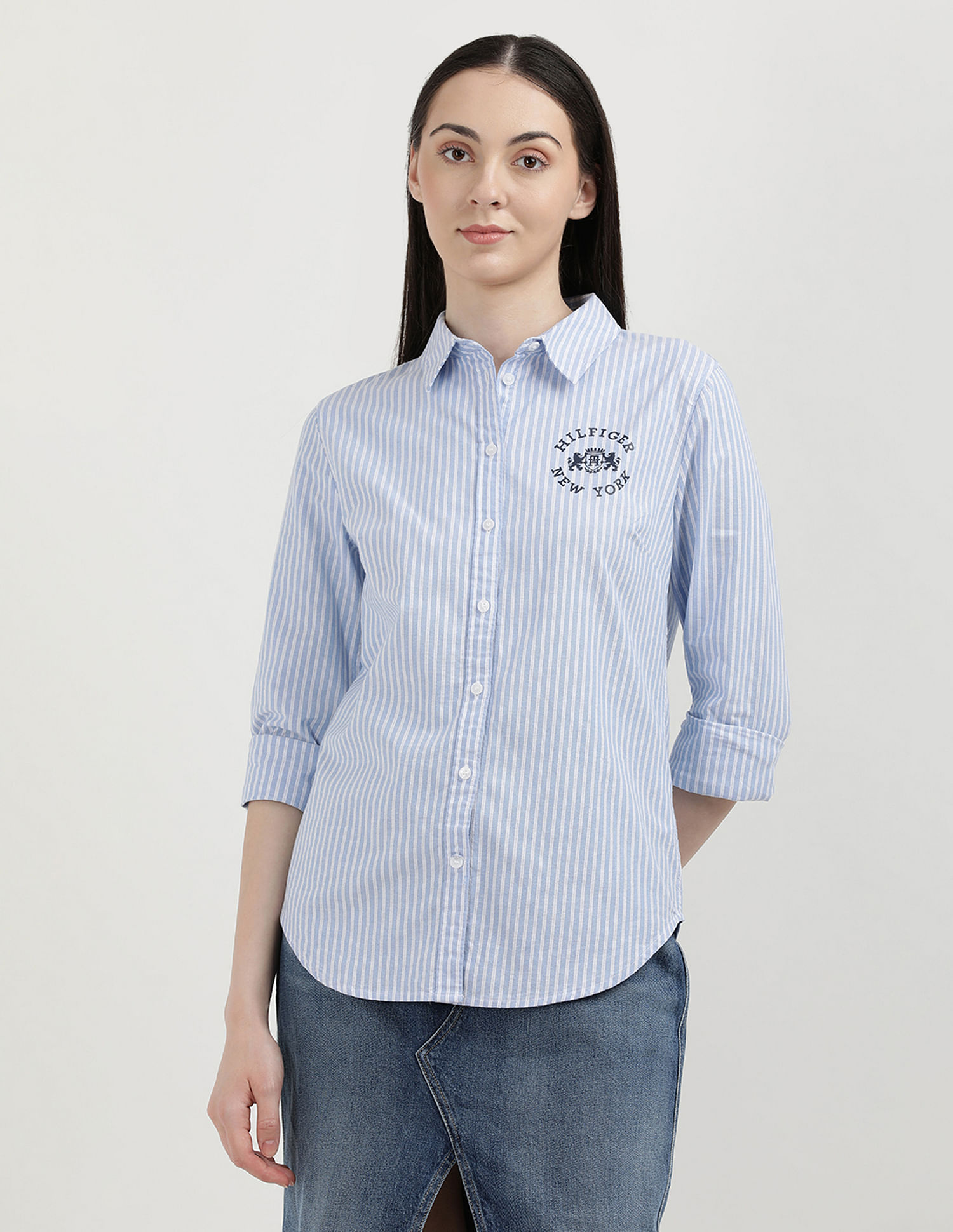 Tommy Hilfiger Heritage Logo Stripe Oxford Shirt