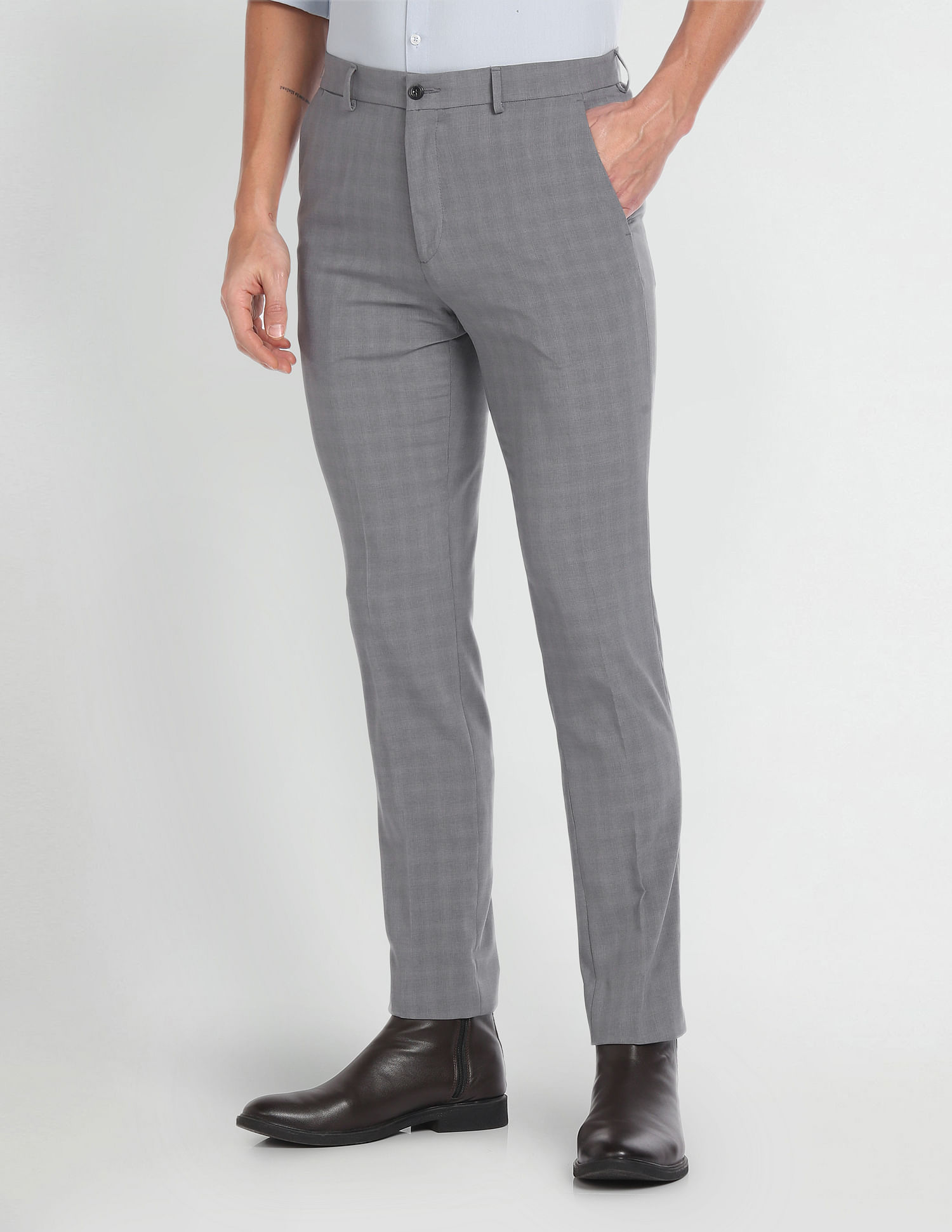 Arrow Newyork Mid Rise Dobby Trousers