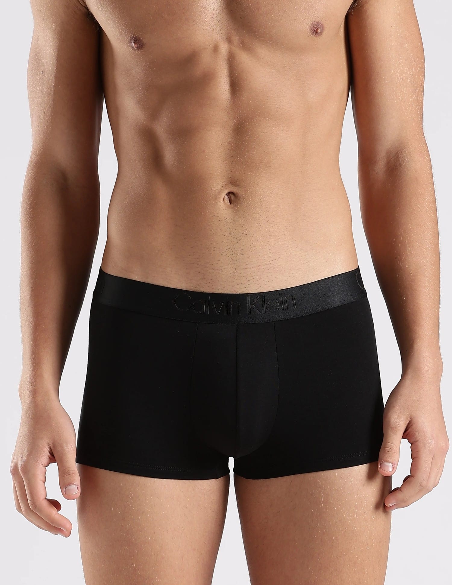 Buy Calvin Klein Underwear Black Solid Low Rise Trunks Pack Of-3 