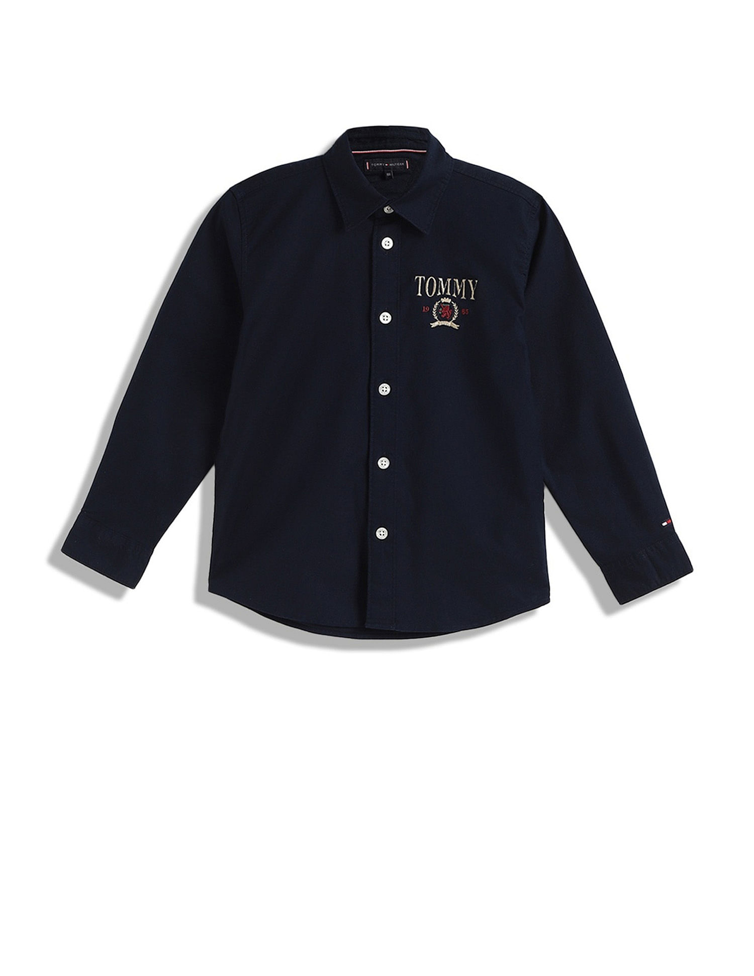 Tommy Hilfiger Kids Boys Logo Regular-Fit Cotton Shirt