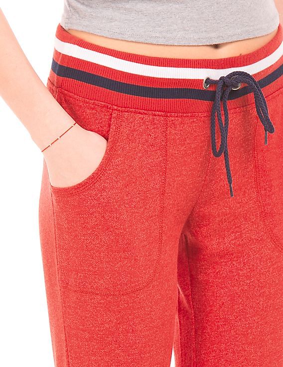Aeropostale Heathered Drawstring Waist Joggers