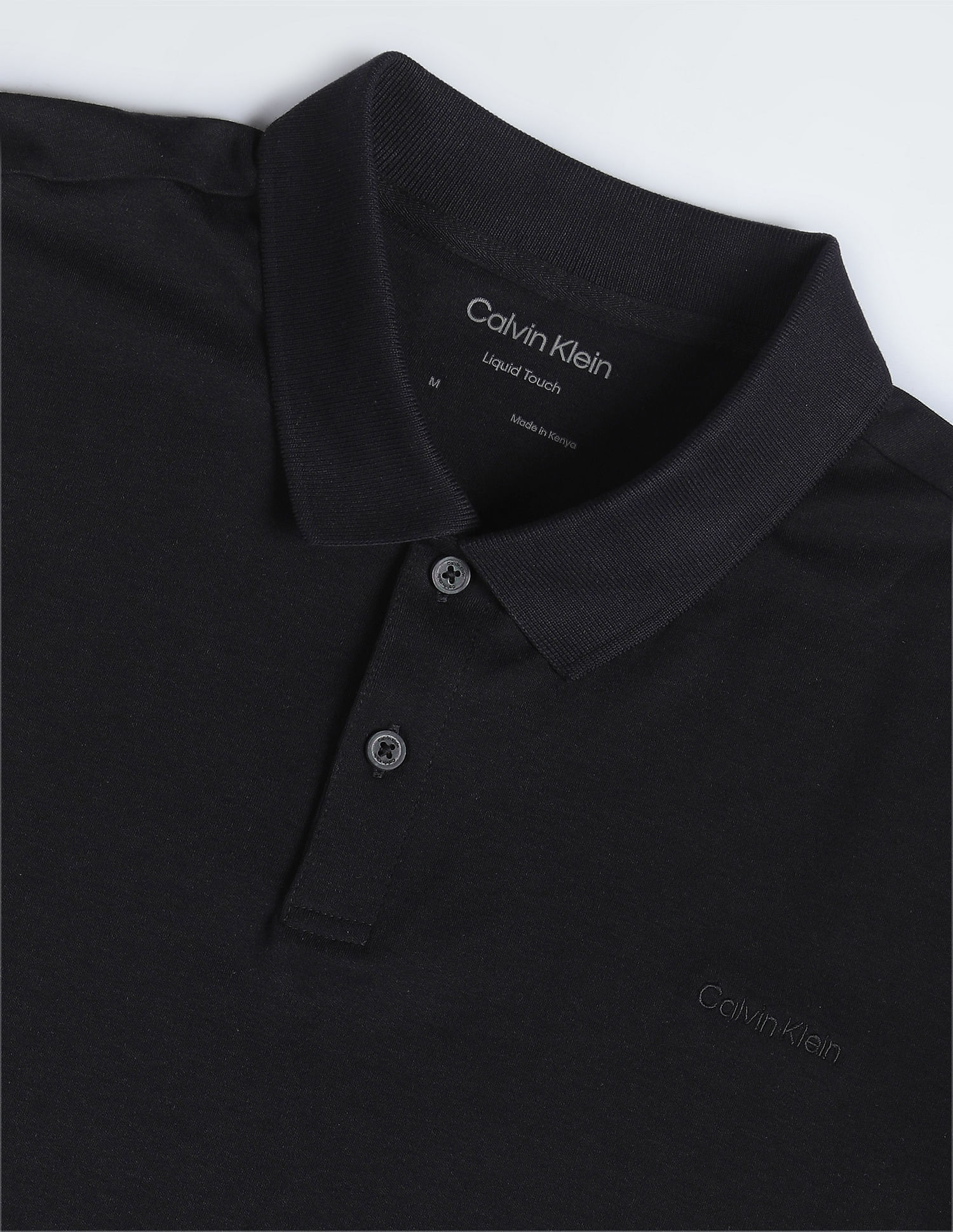 Calvin Klein Solid Cotton Liquid Polo Shirt