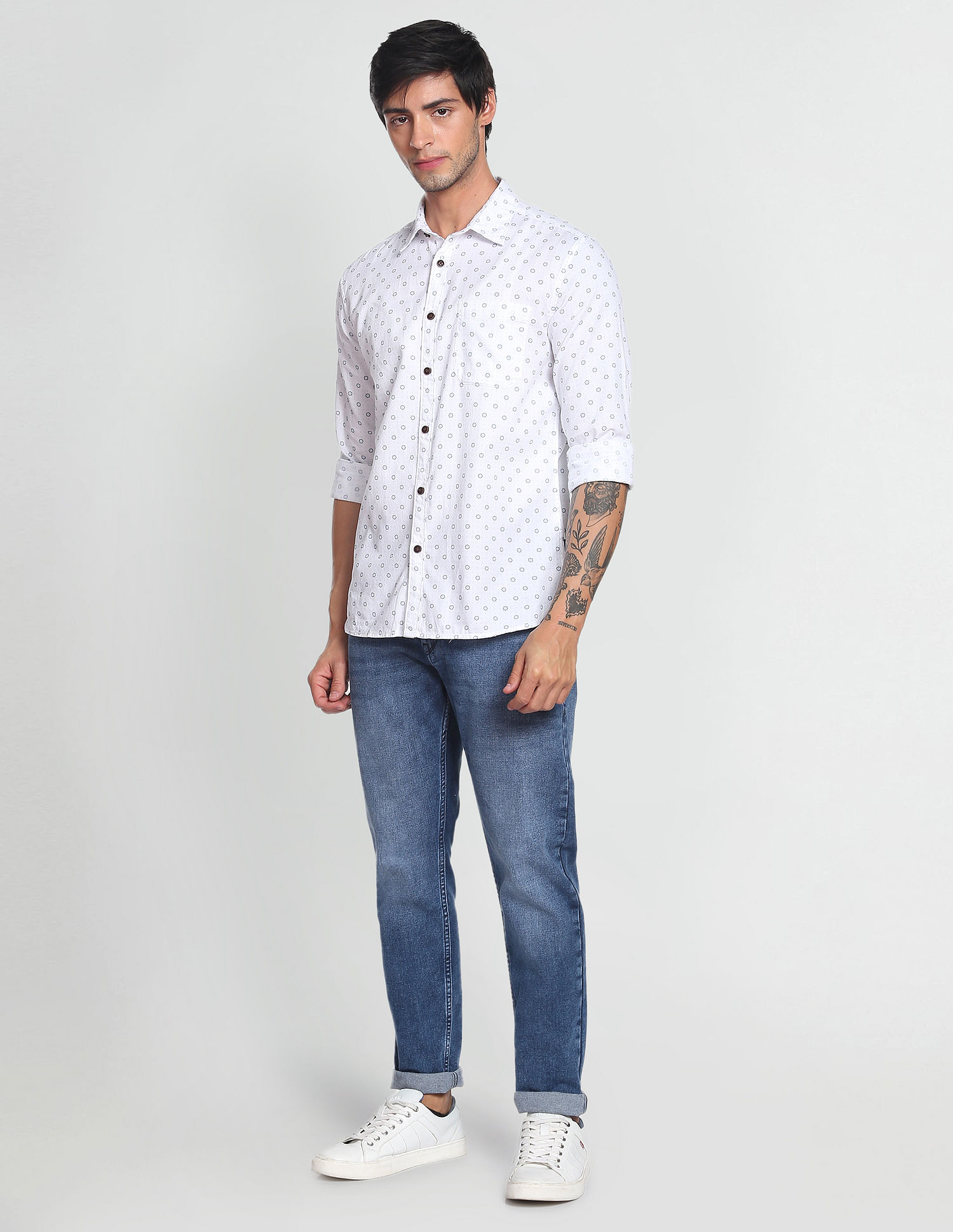 Flying Machine Slash Slim Tapered Stone Wash Jeans