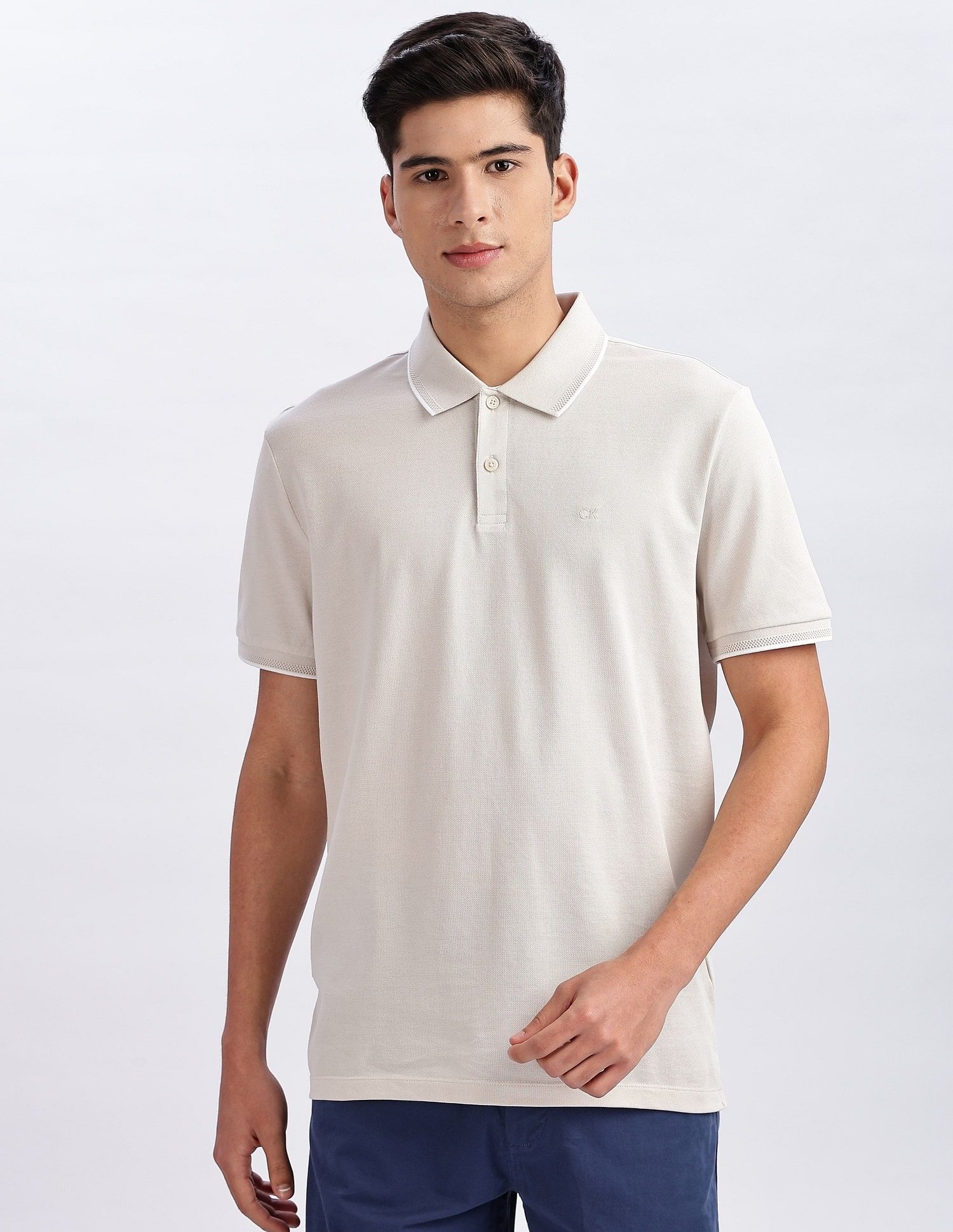 Calvin Klein Jeans Regular-Fit Solid Cotton Polo Shirt