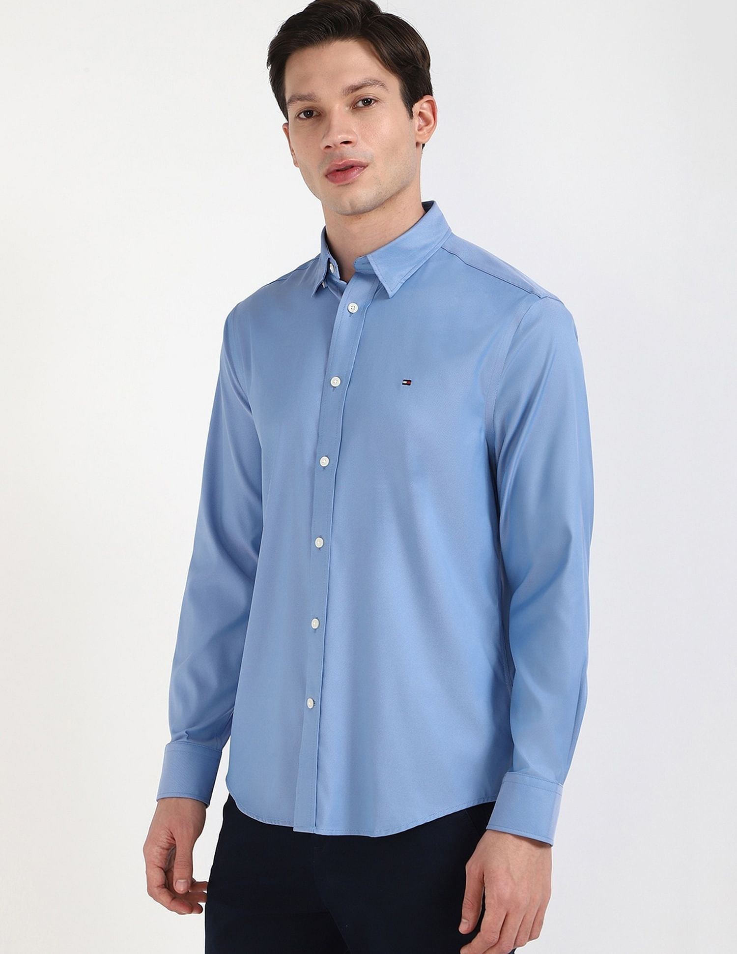 Tommy Hilfiger Solid Regular-Fit Twill Shirt