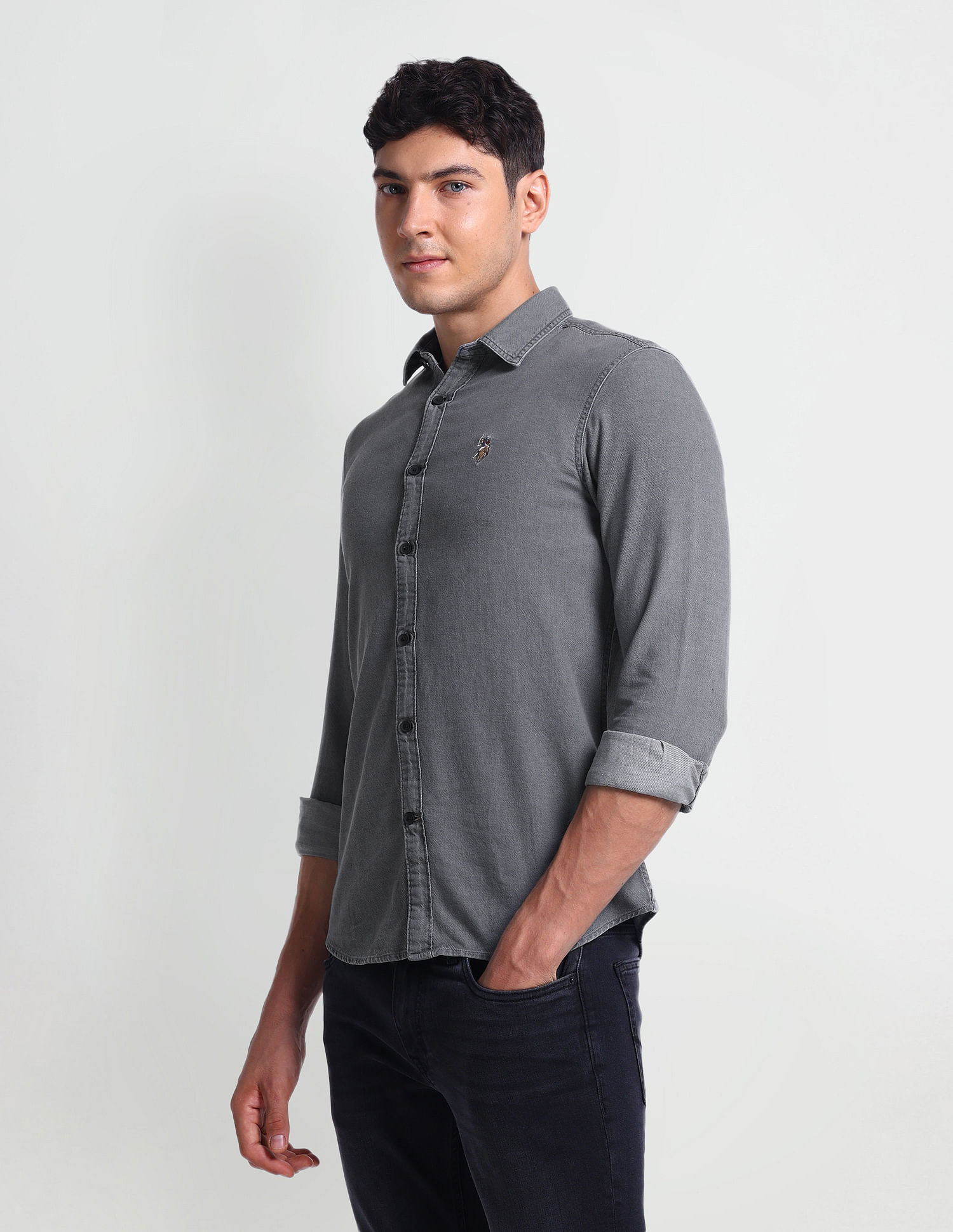 U.S. Polo Assn. Denim Co. Slim Cotton Chambray Shirt