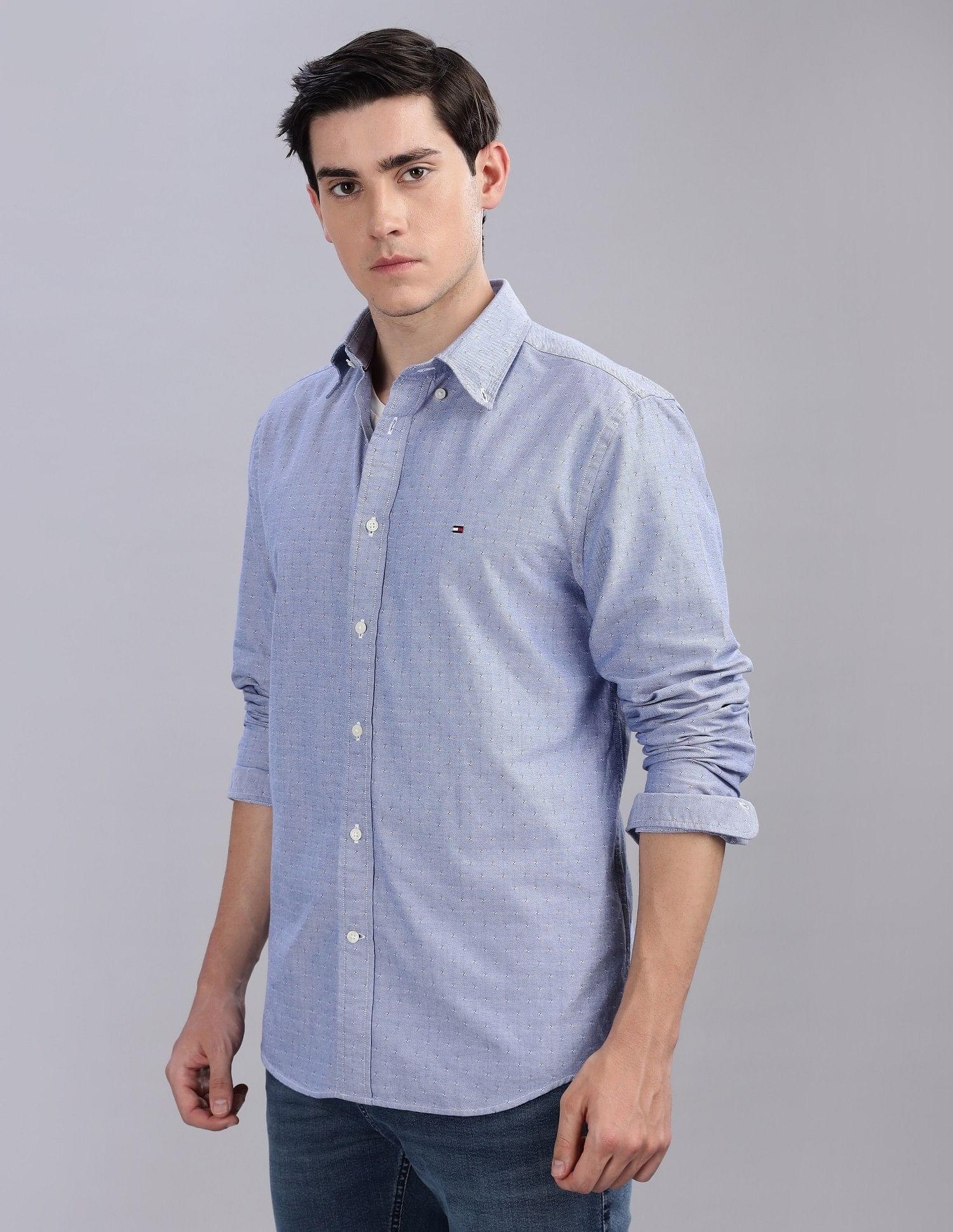 Tommy Hilfiger Textured Regular-Fit Oxford Woven Shirt