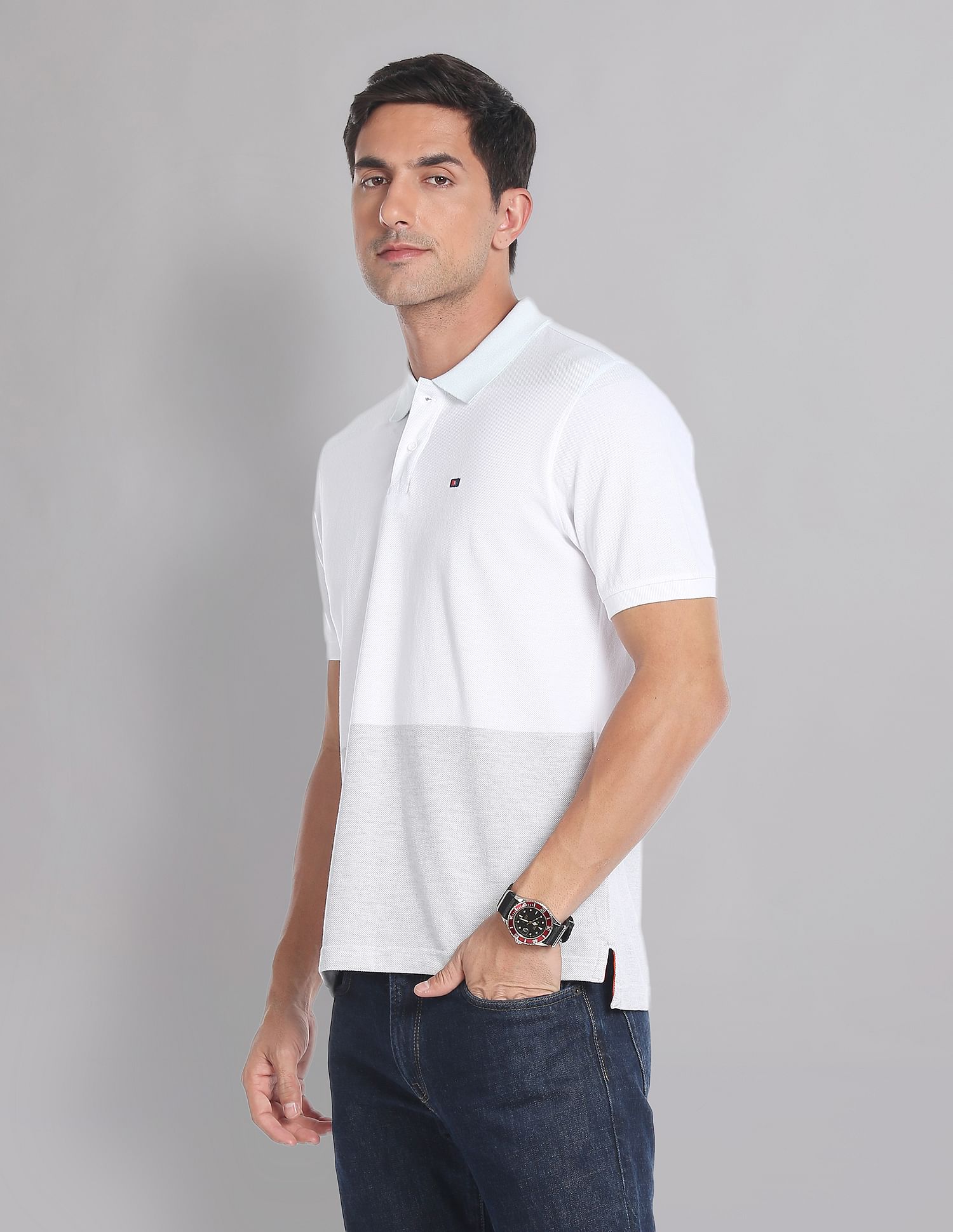 AD by Arvind Colour Block COOL-IT Real Deal Polo Shirt