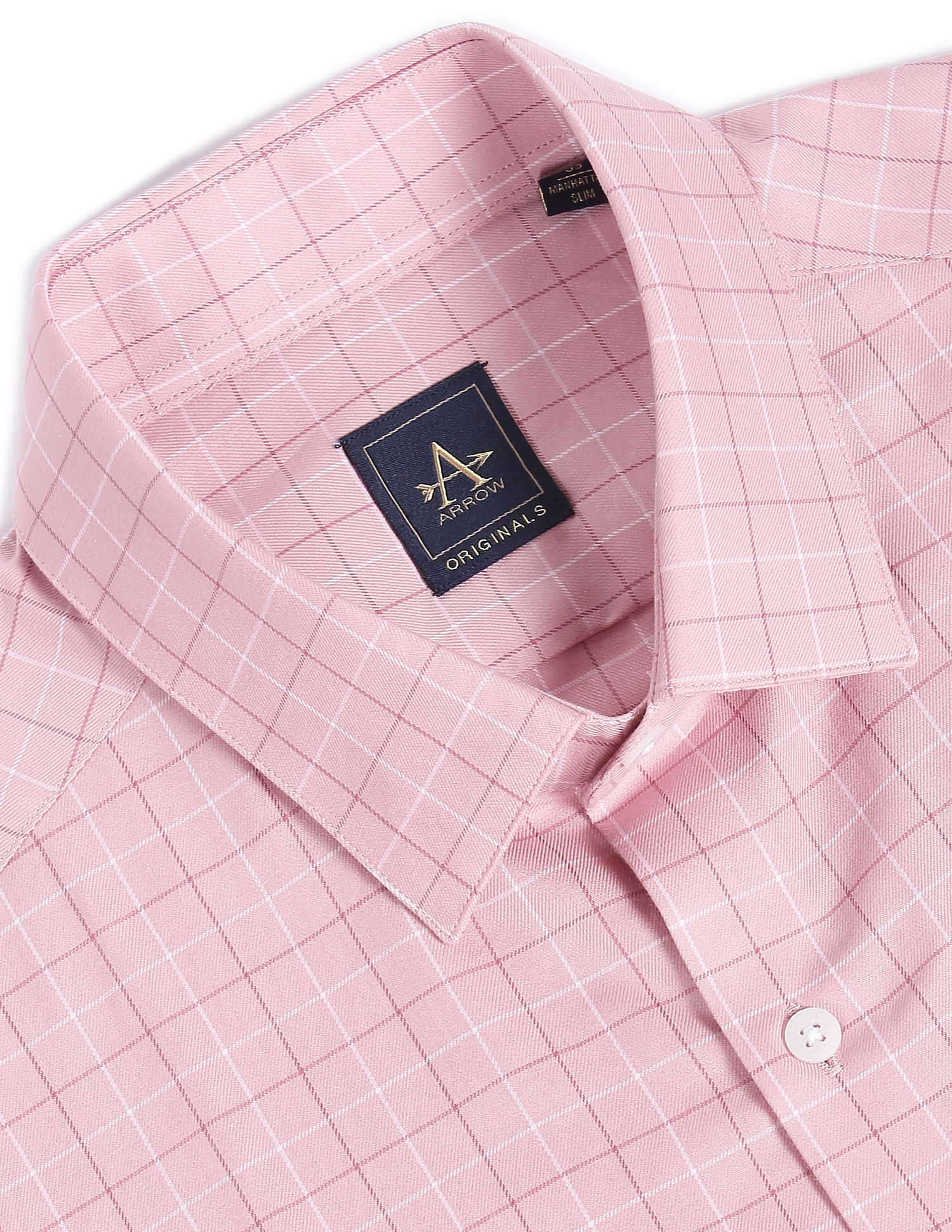 Arrow Manhattan Slim Fit Grid Tattersall Check Shirt