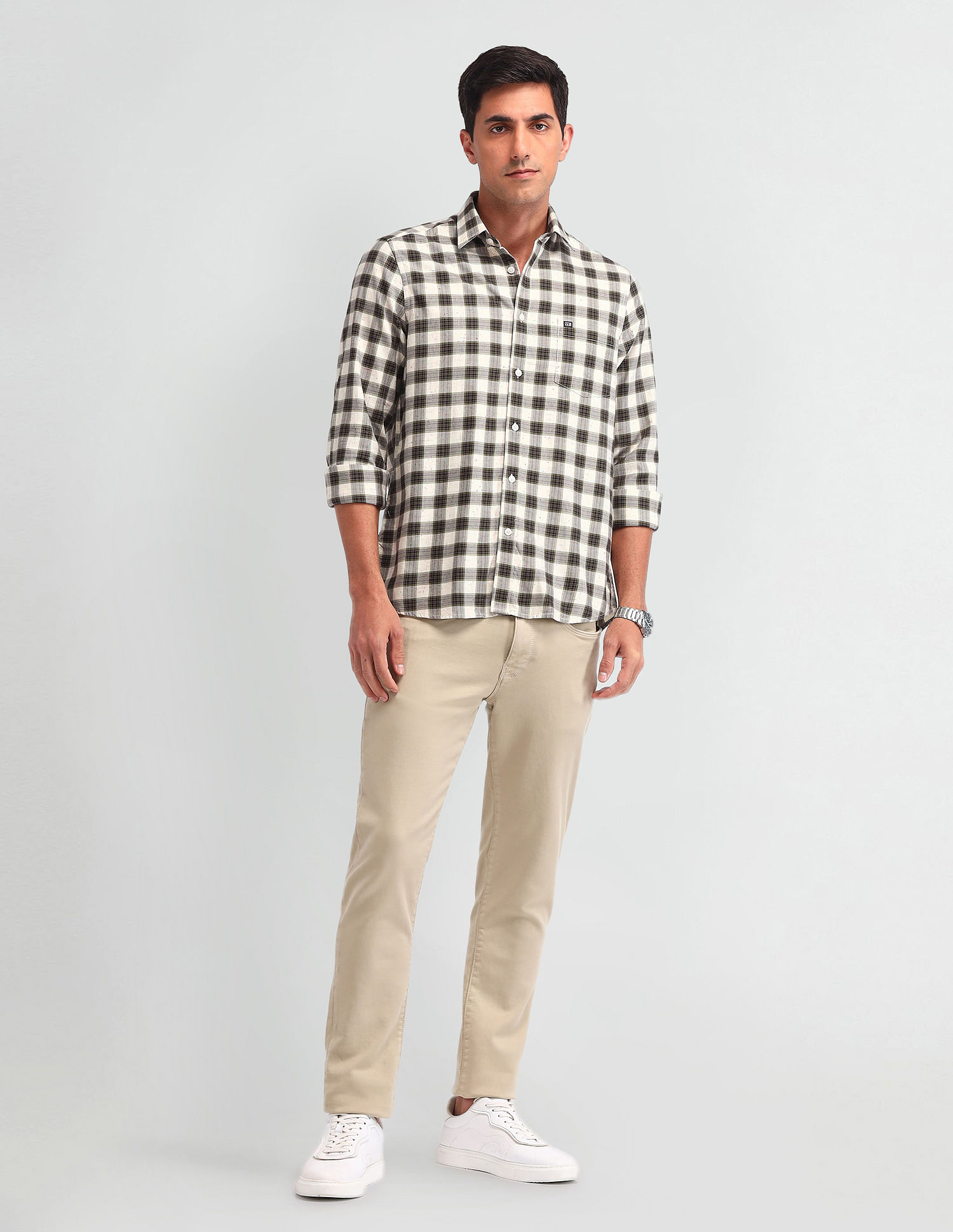 Arrow Sport Dupplin Checked Regular Fit Shirt