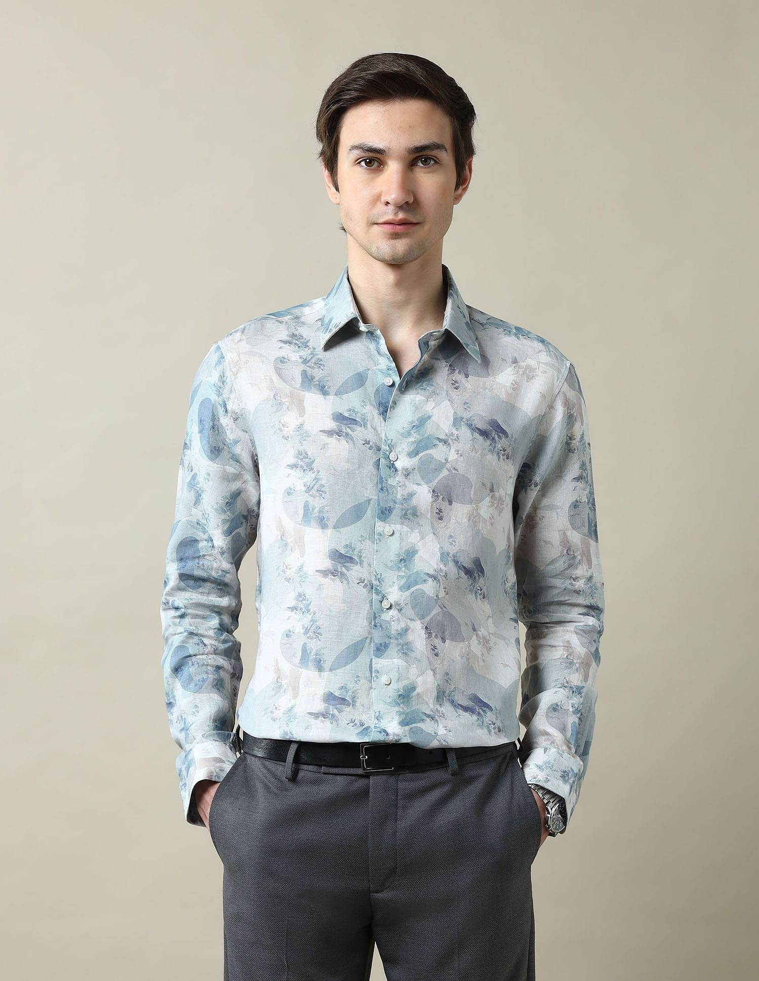 Arrow Floral Printed 1851 Linen Shirt