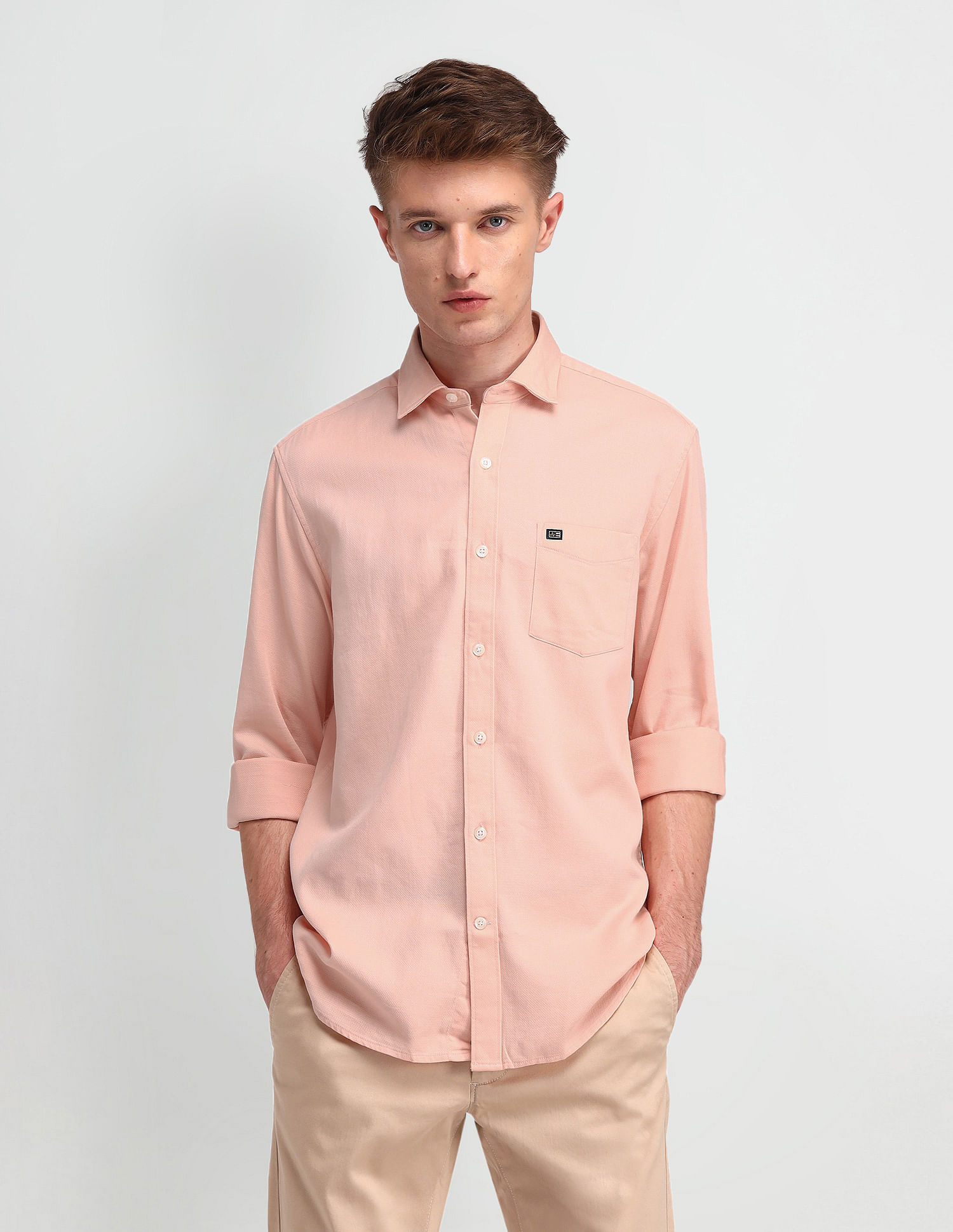 Arrow Sports Solid Dobby Shirt