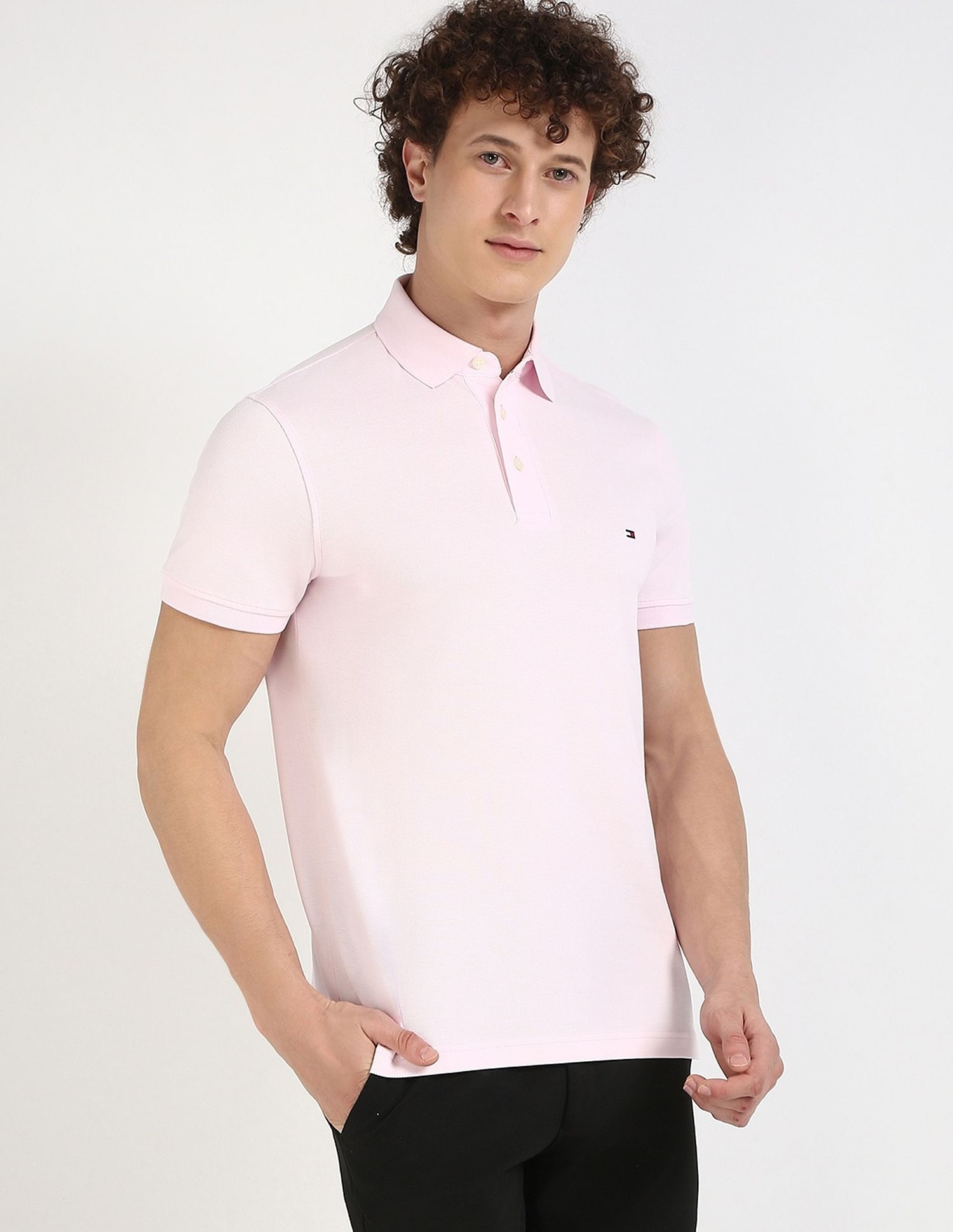 Tommy Hilfiger Solid Slim-Fit Cotton Polo Shirt