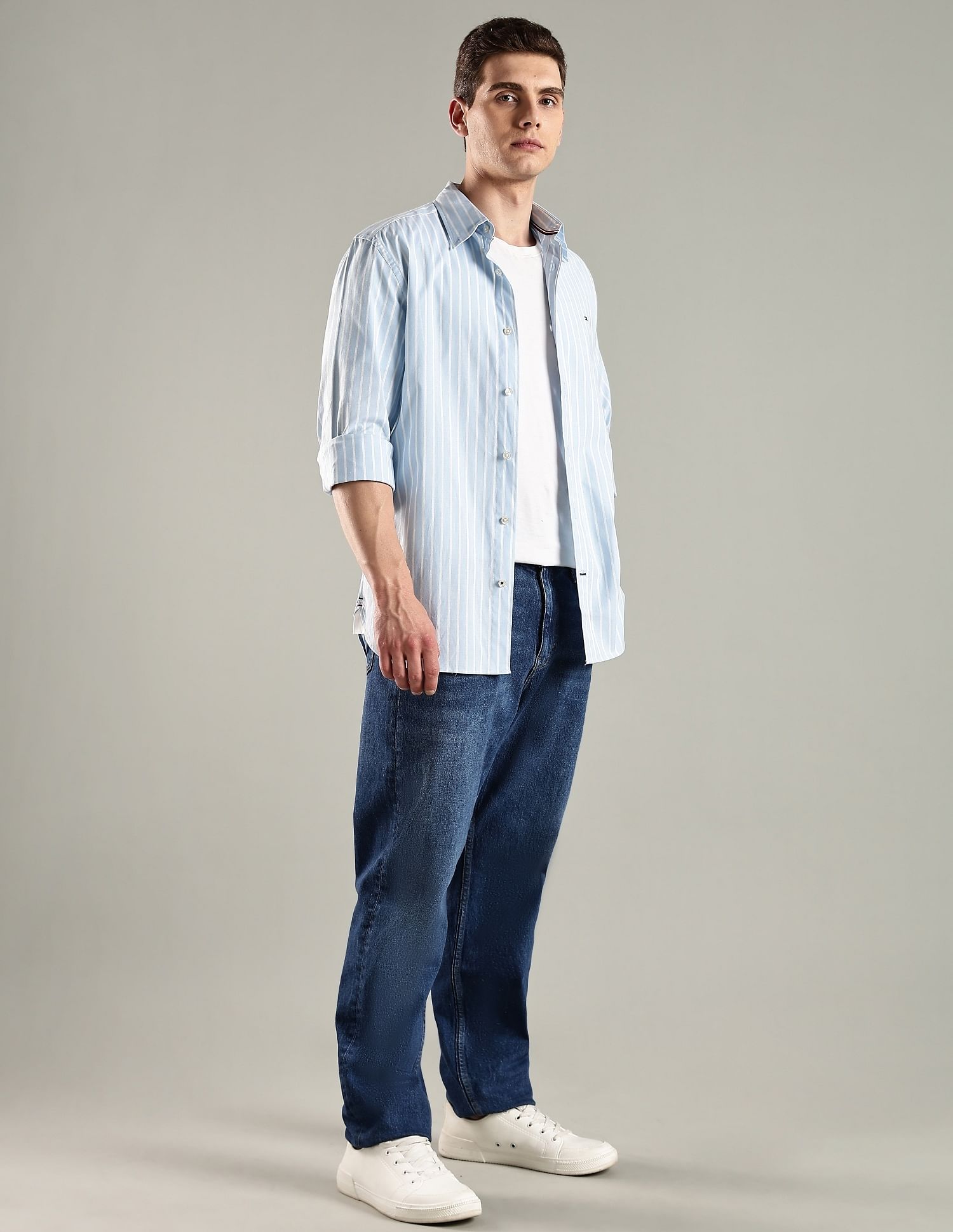 Tommy Hilfiger Striped Regular Fit Cotton Shirt