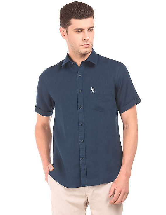 Buy U.S. Polo Assn. Short Sleeve Pure Linen Shirt - NNNOW.com