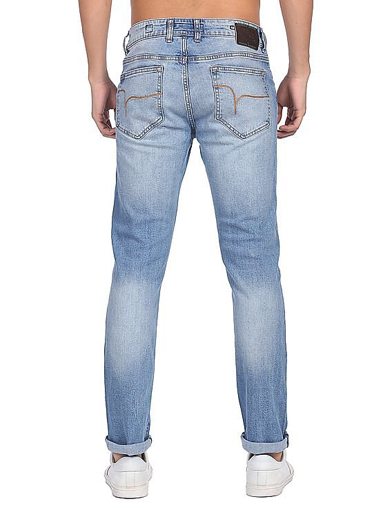 Buy JACK AND JONES Light Blue Mens Low Rise Distressed Jeans Glenn Fit   Shoppers Stop