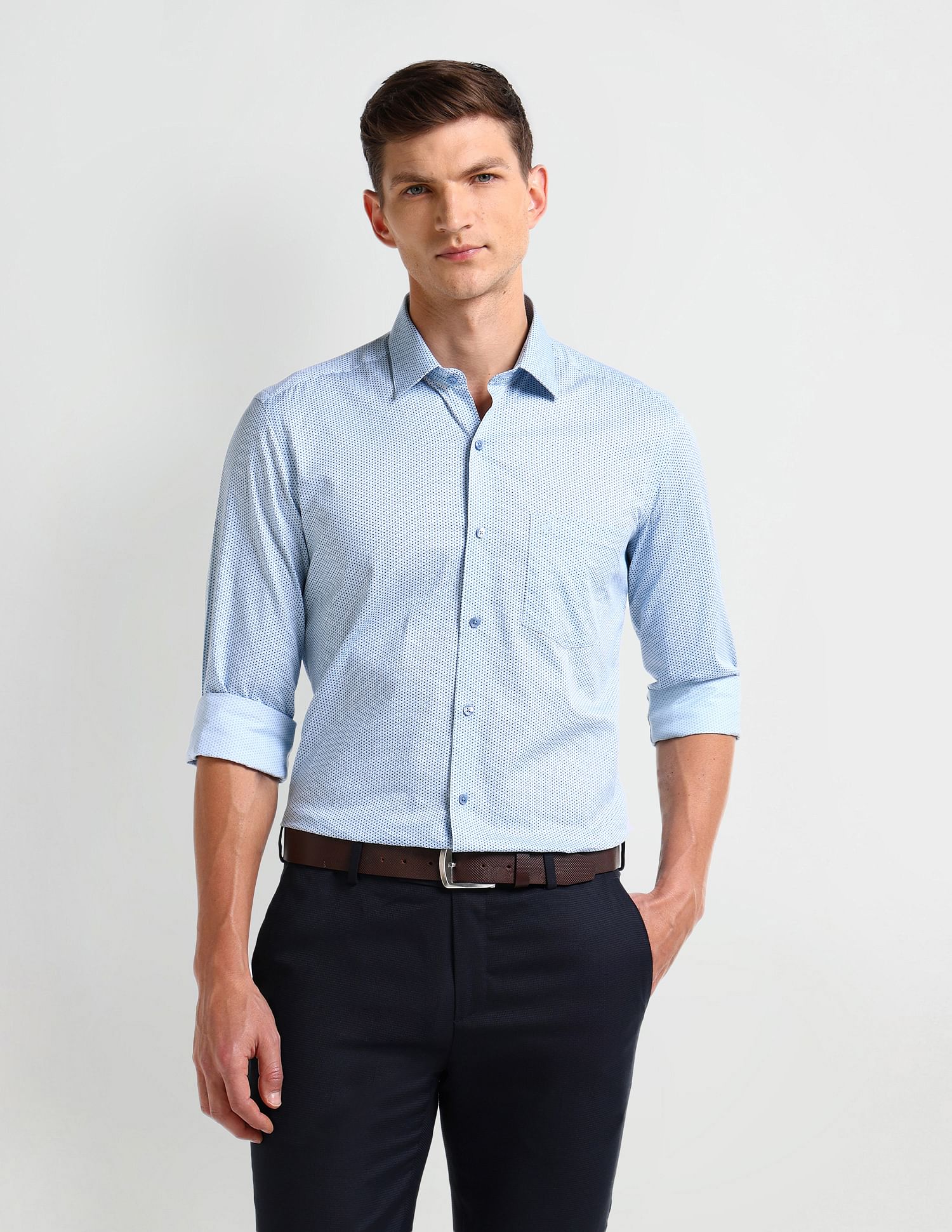 Arrow Floral Print Twill Shirt