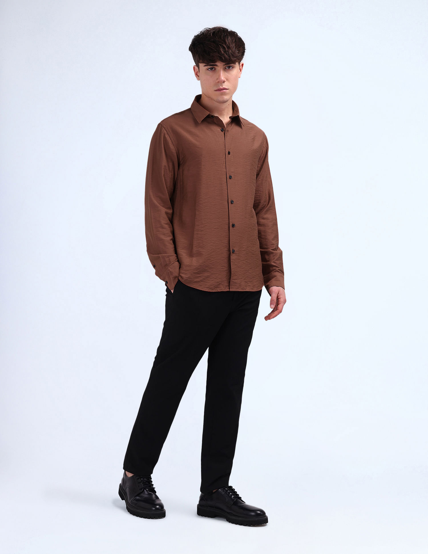 Flying Machine Solid Regular Fit Shirt