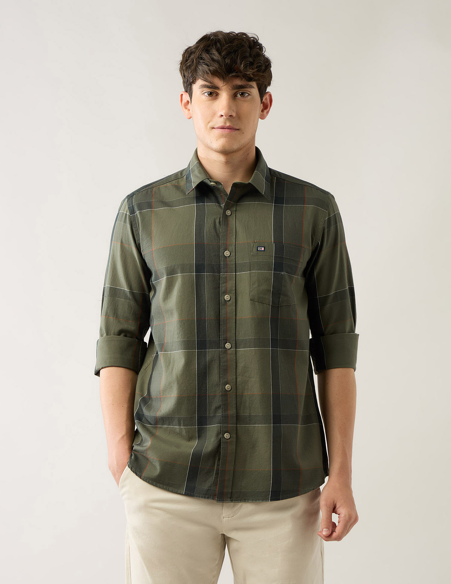 Arrow Sport Tartan Checked Regular Fit Shirt