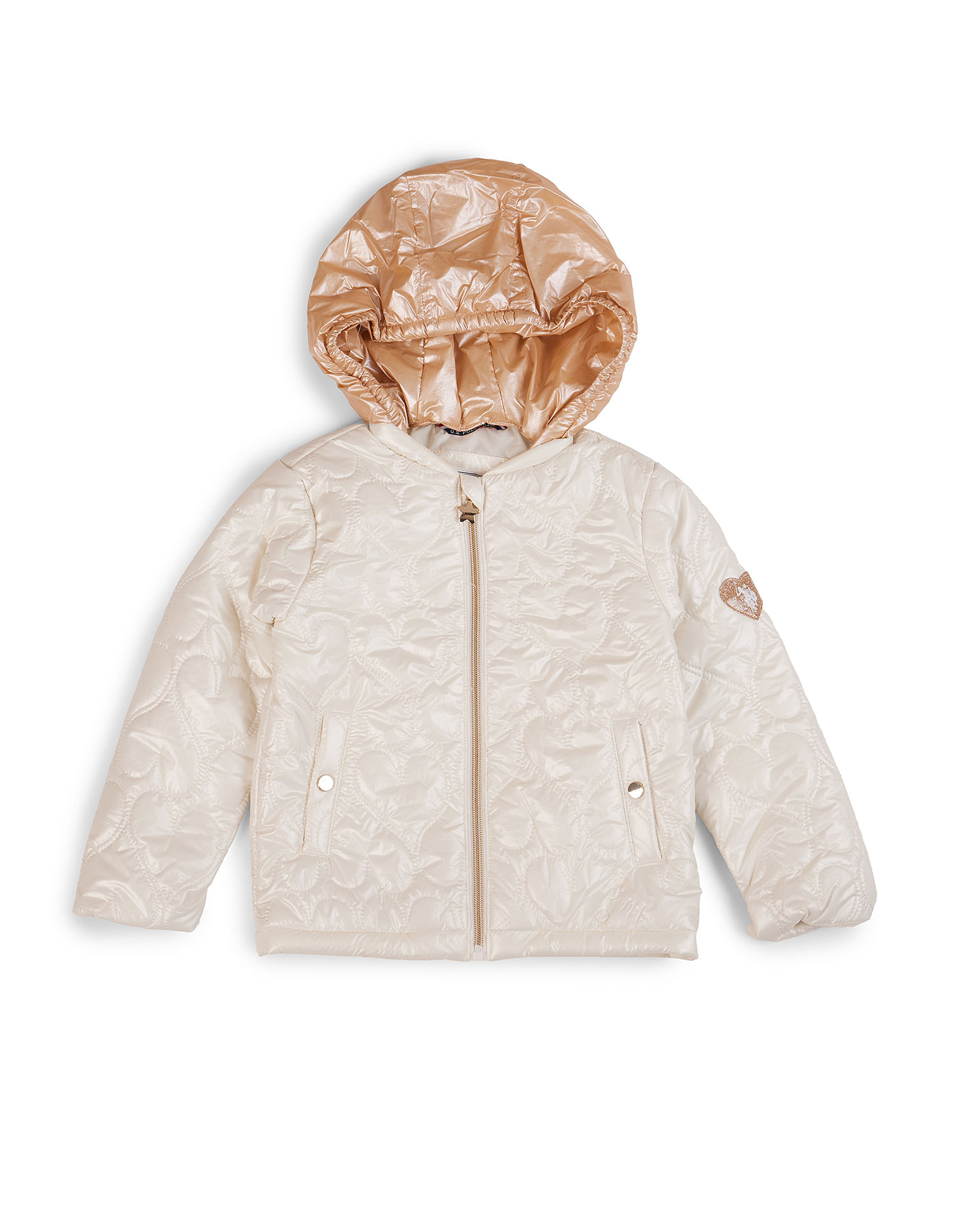 U.S. Polo Assn. Kids Girls Detachable Hood Quilted Jacket