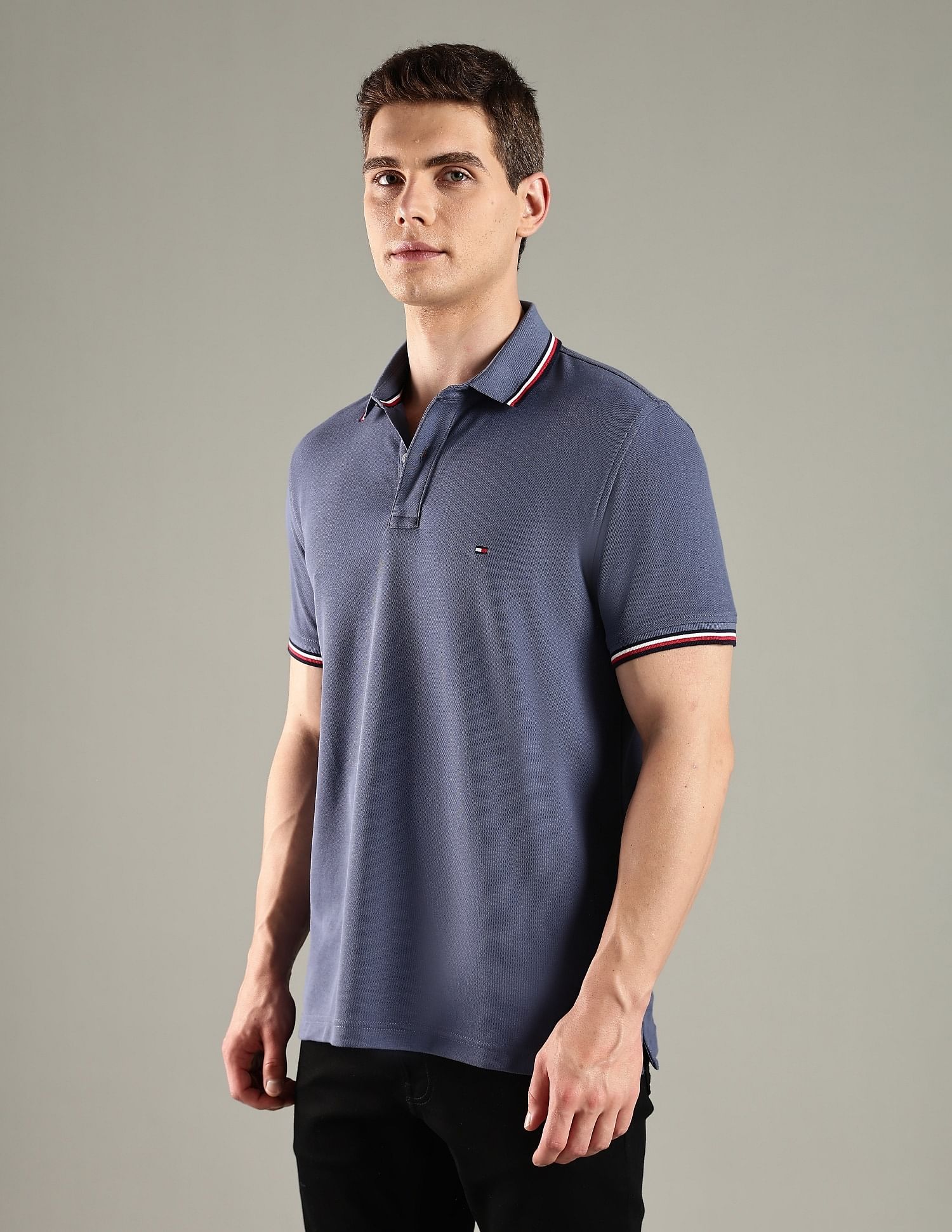 Tommy Hilfiger Solid Regular Fit Cotton Polo T-Shirt