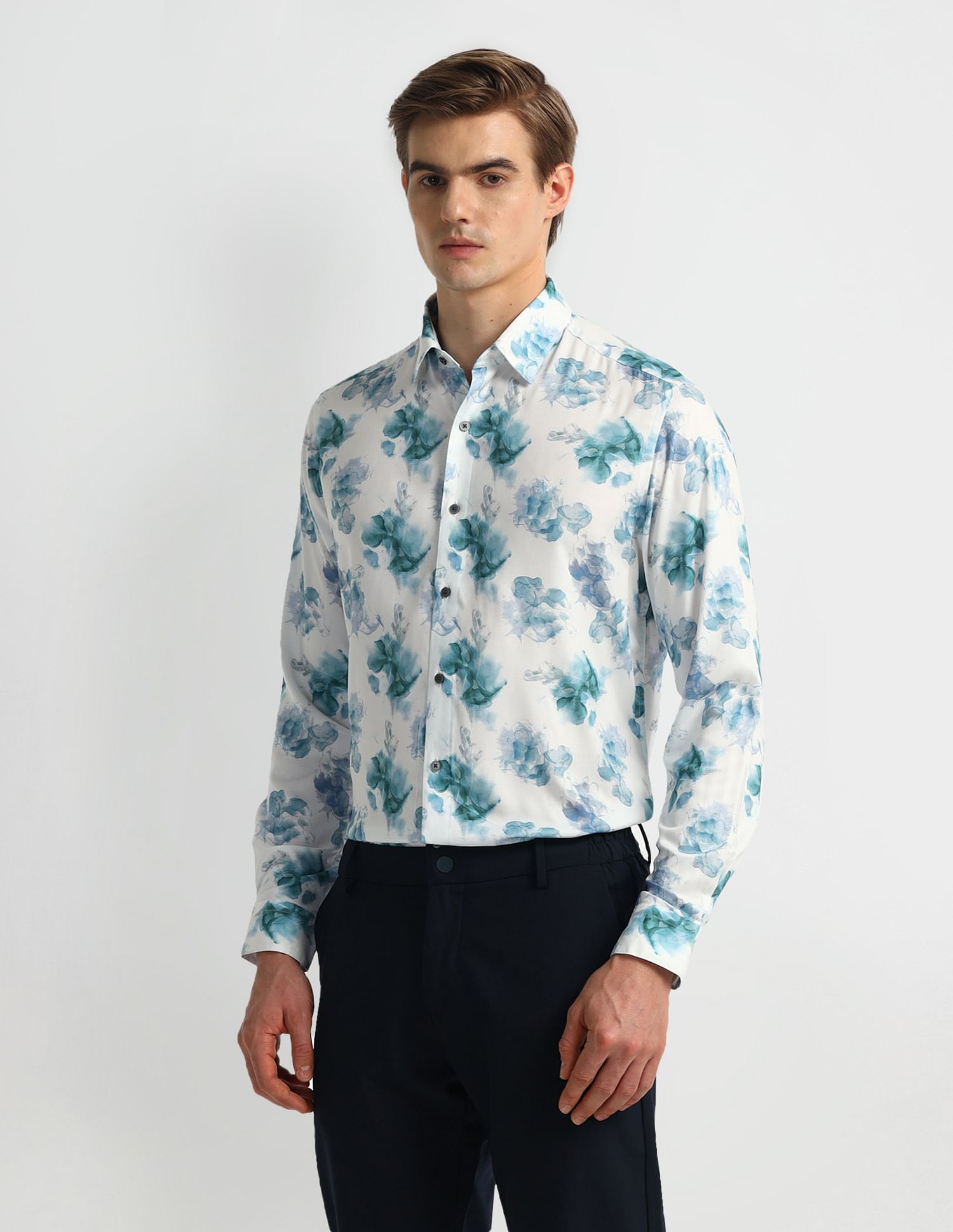 Arrow Newyork Manhattan Slim All-Over Printed Shirt